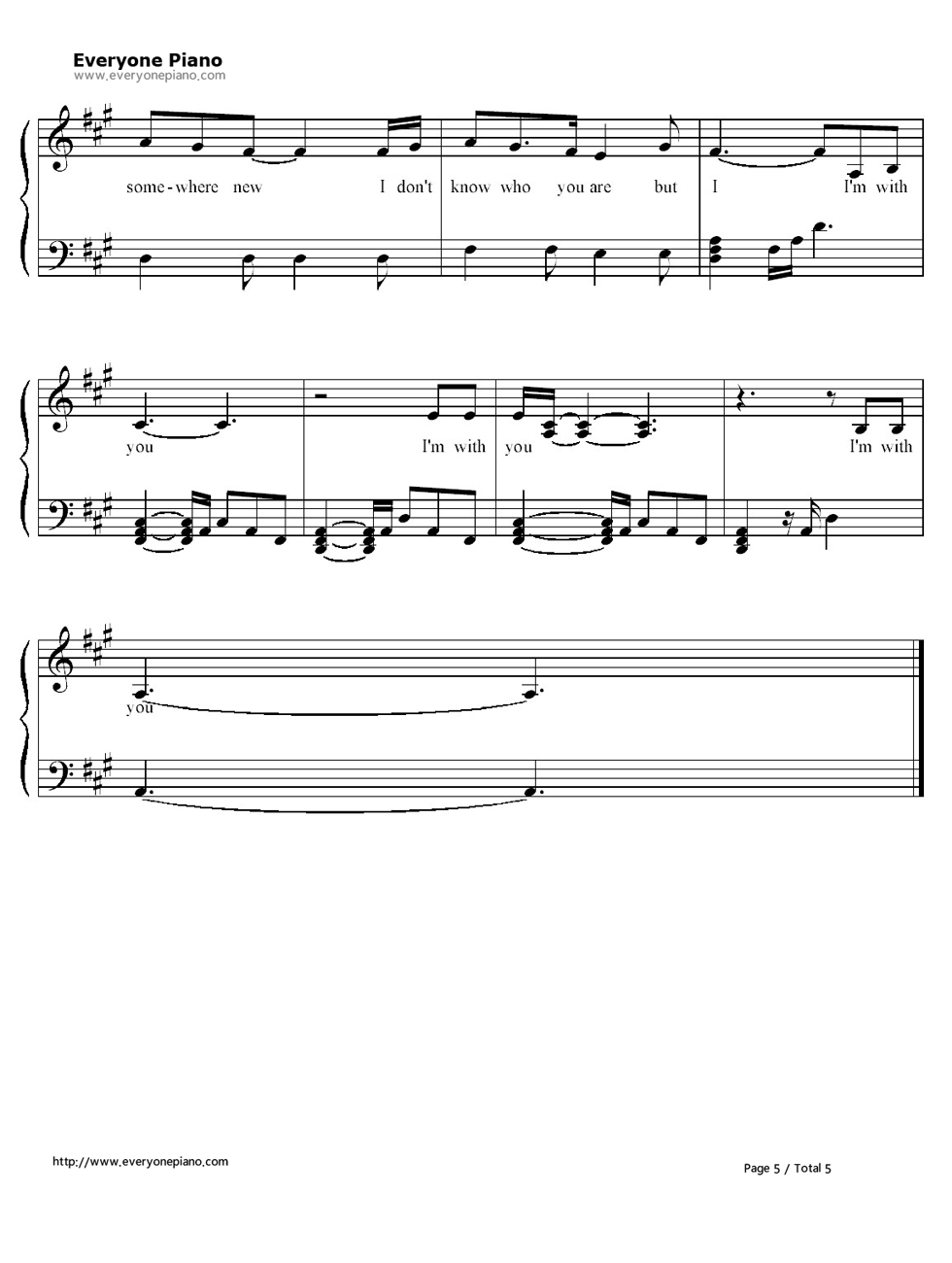 I'm_with_You钢琴谱_Avril_Lavigne