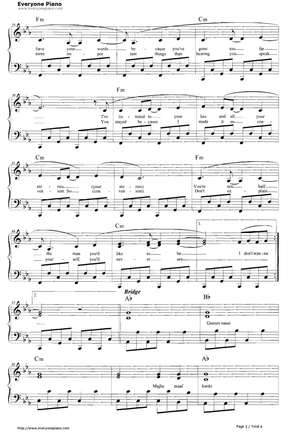 Sorry钢琴谱_麦当娜