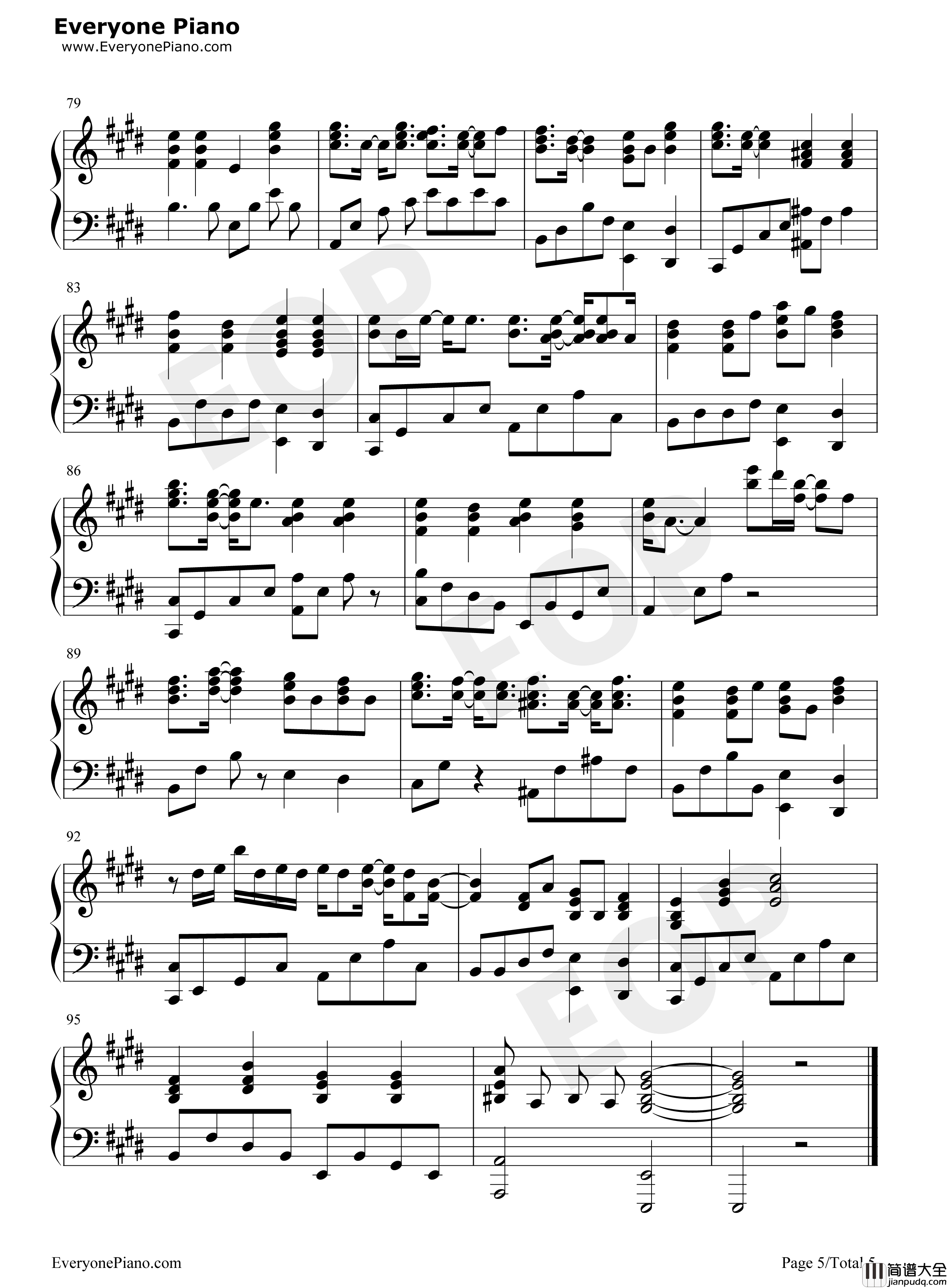 天使たちのメロディー钢琴谱_川岛爱___川嶋あい