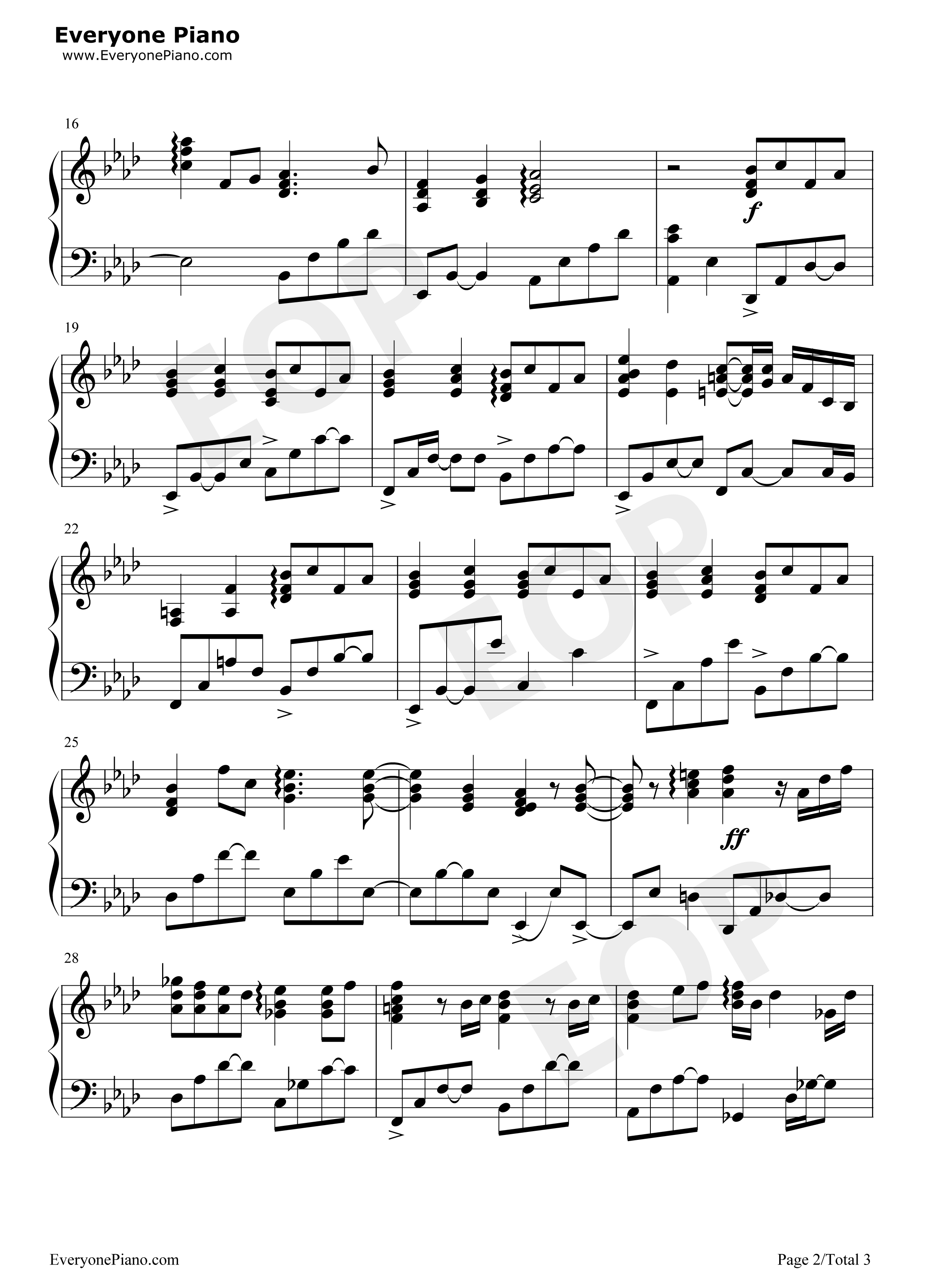 POWDER_SNOW钢琴谱_水树奈奈