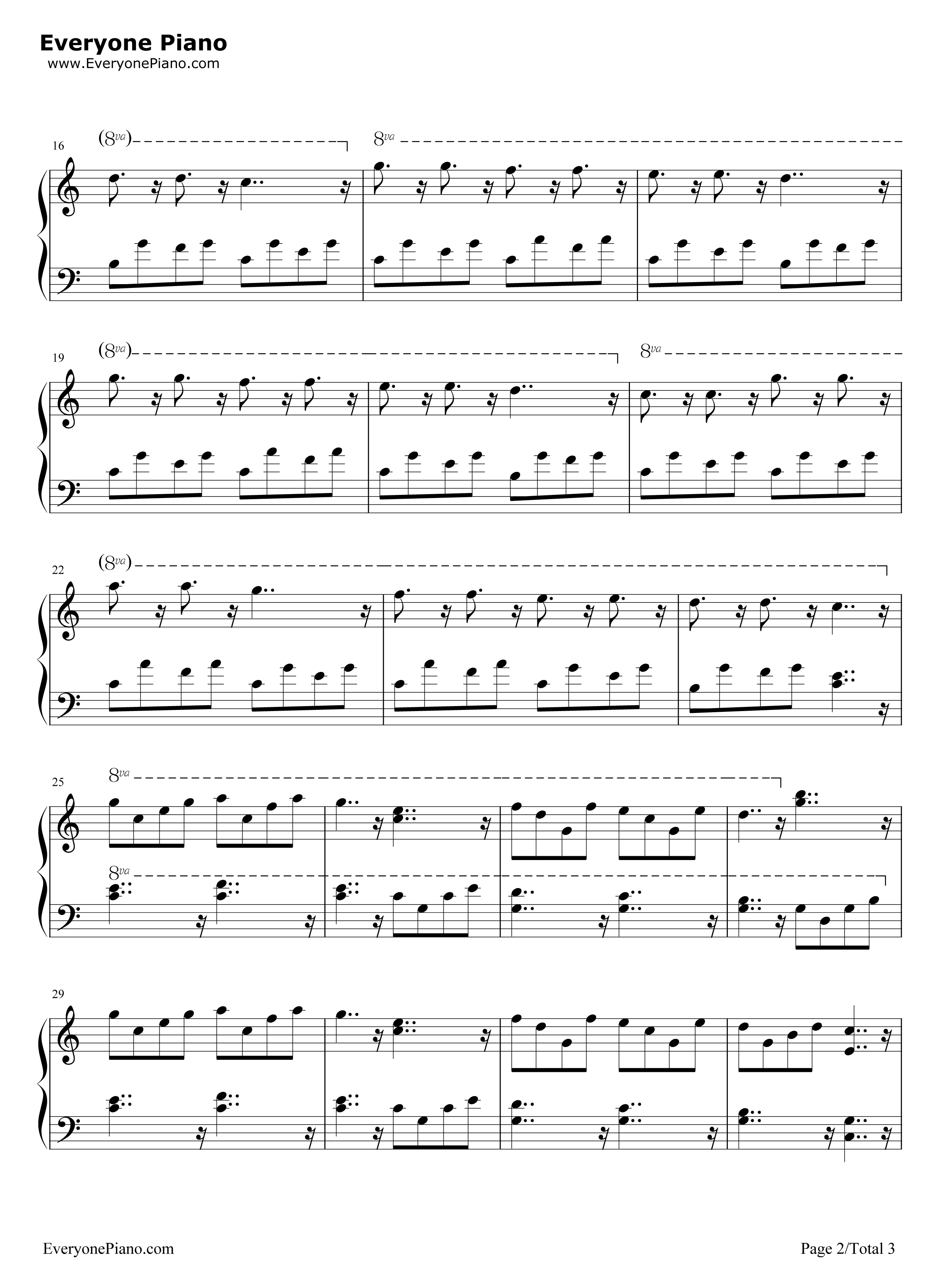 小星星完整版钢琴谱_经典儿歌