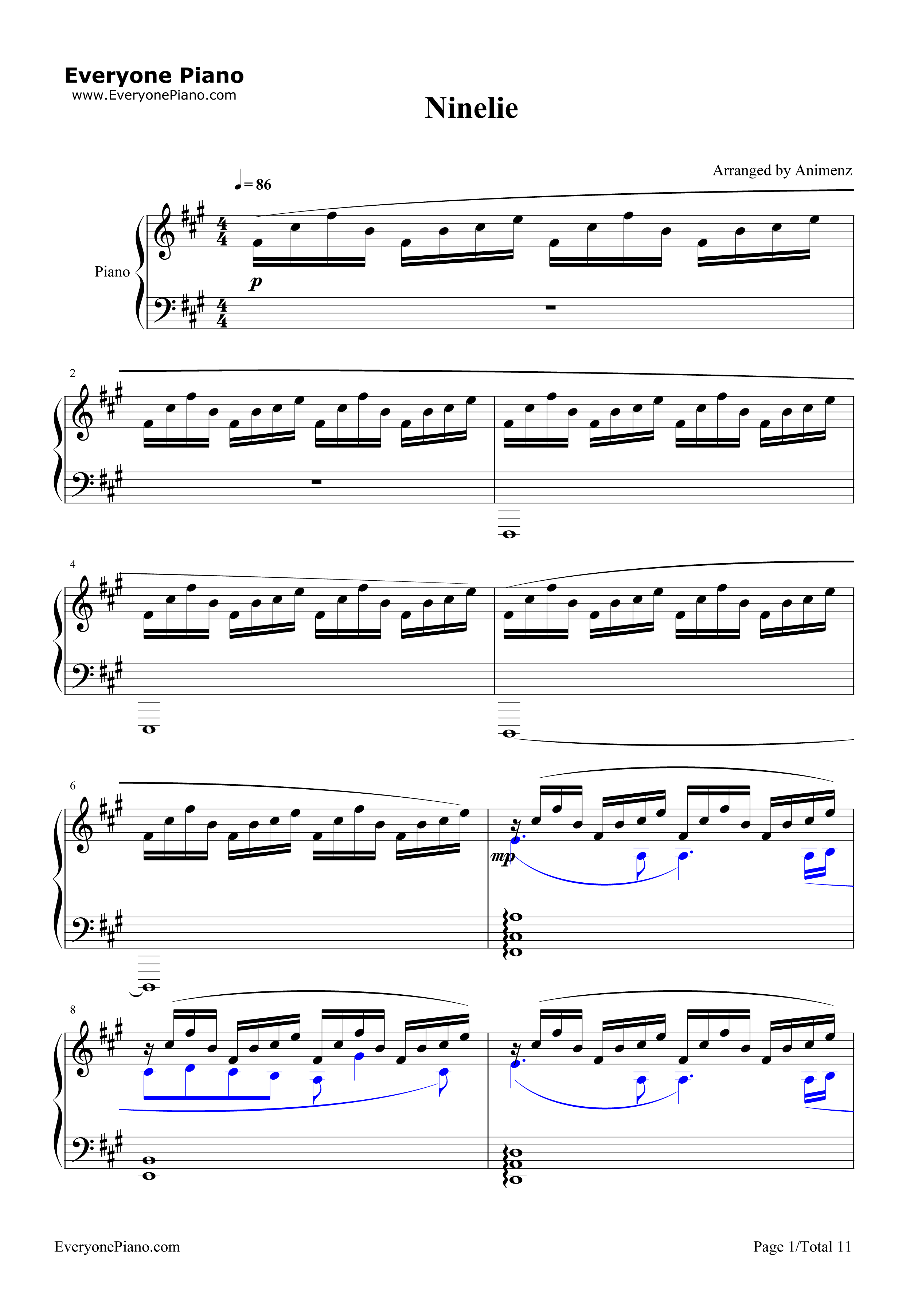 Ninelie钢琴谱_Aimer_with_Chelly