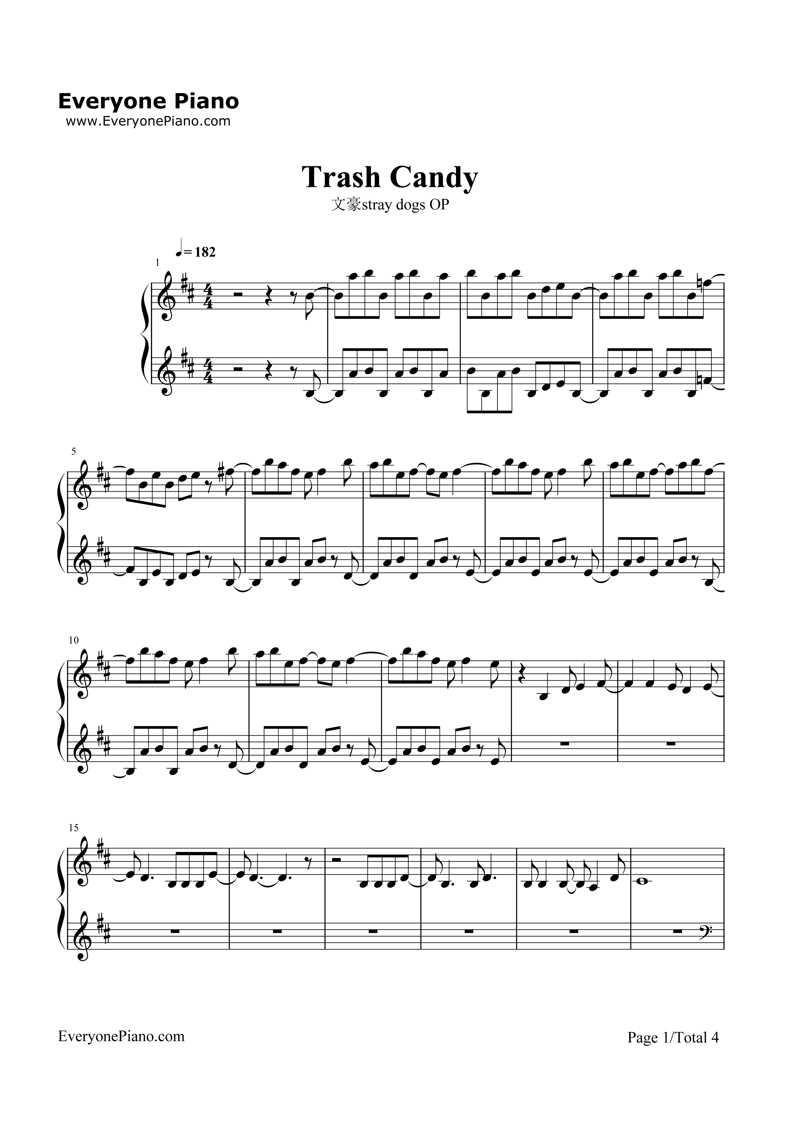 Trash_Candy钢琴谱_Granrodeo