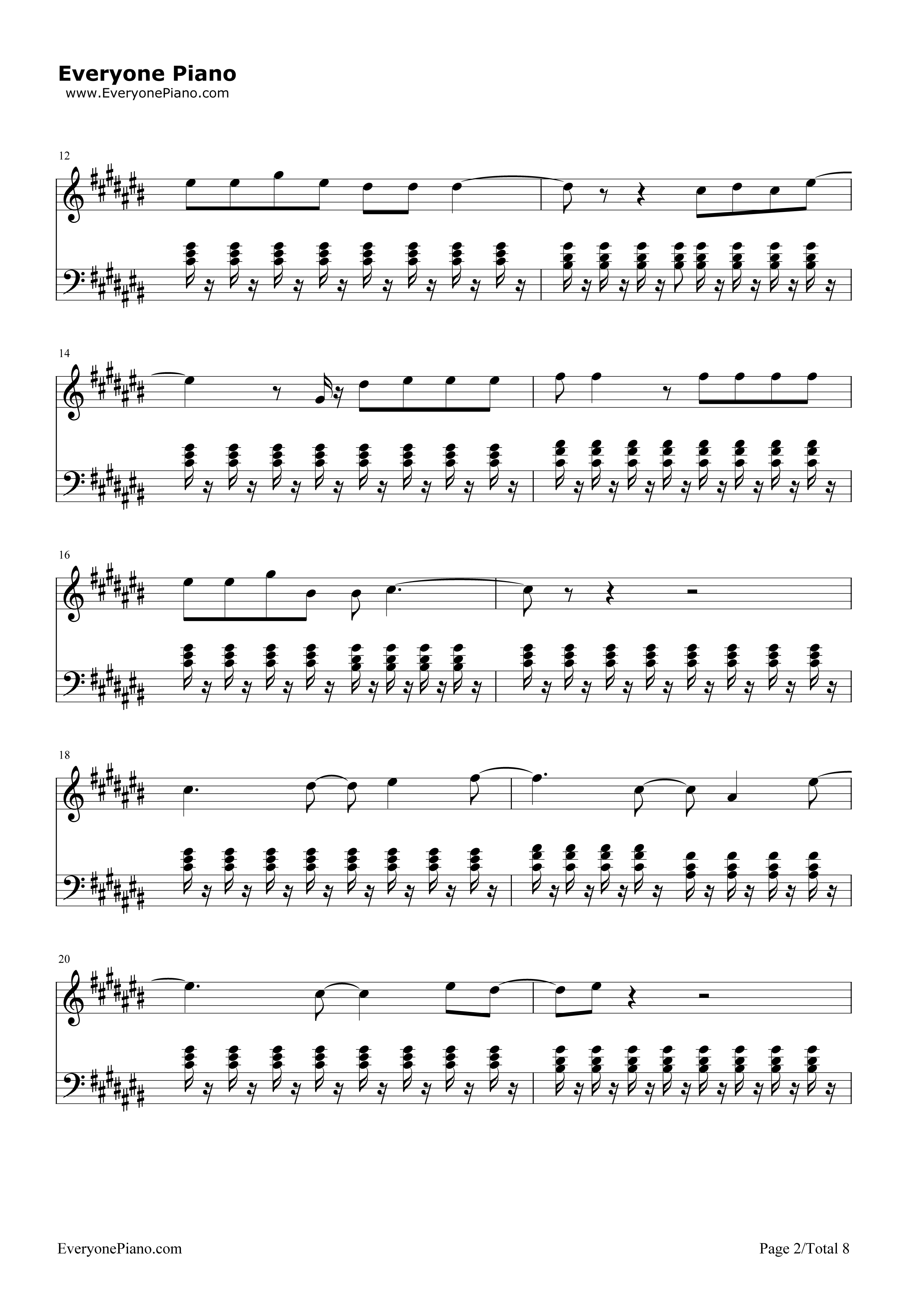 Try_Everything钢琴谱_Shakira