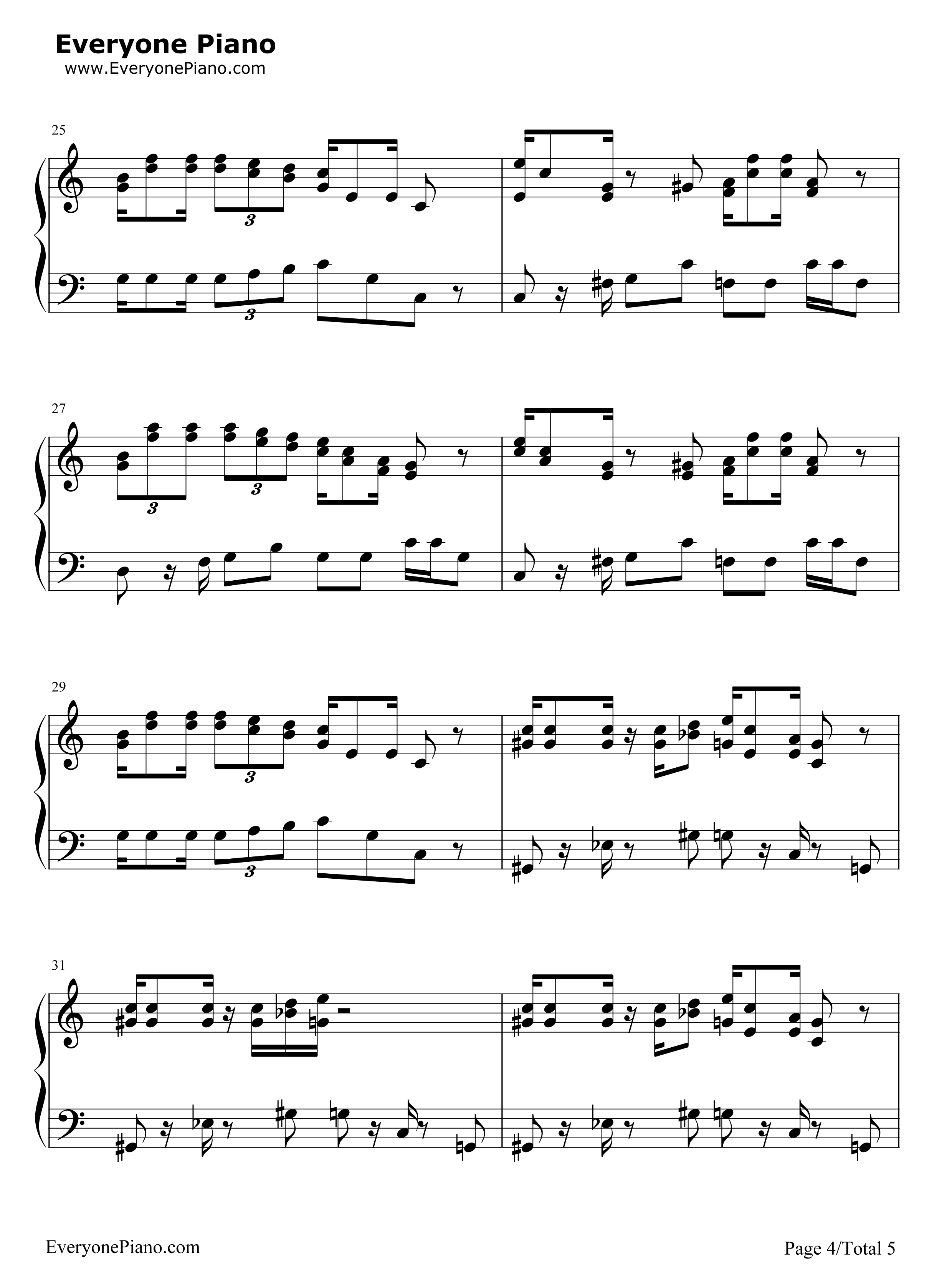 超级玛丽主题曲钢琴谱_近藤浩治