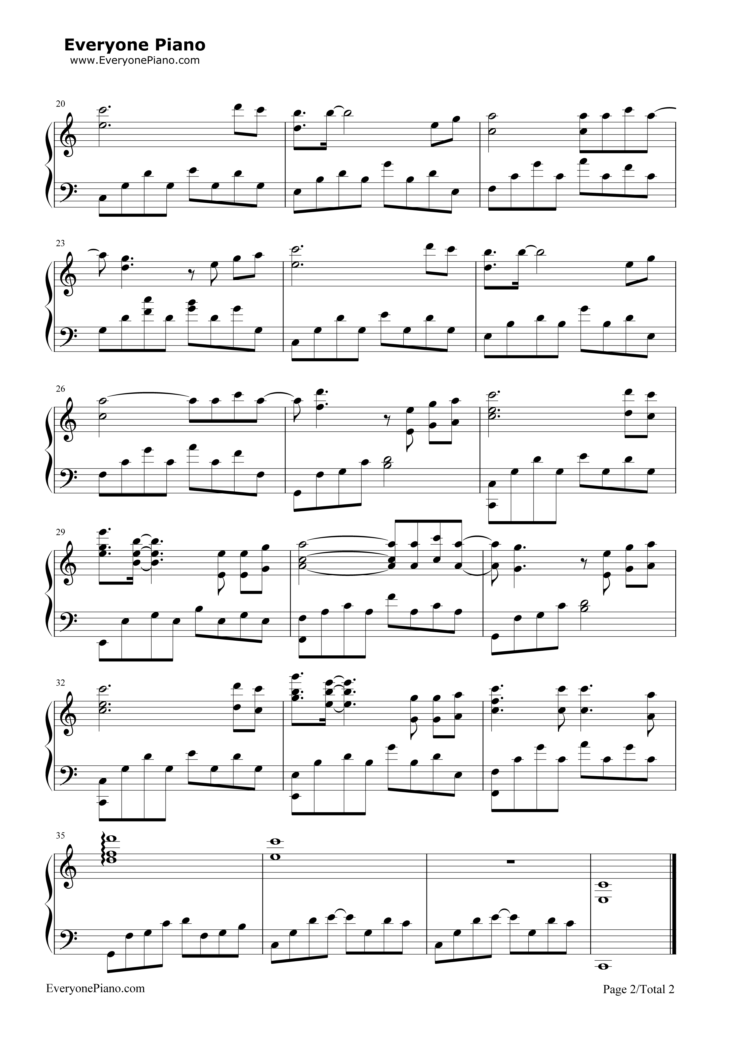 在这个世界相遇钢琴谱_陈奕迅