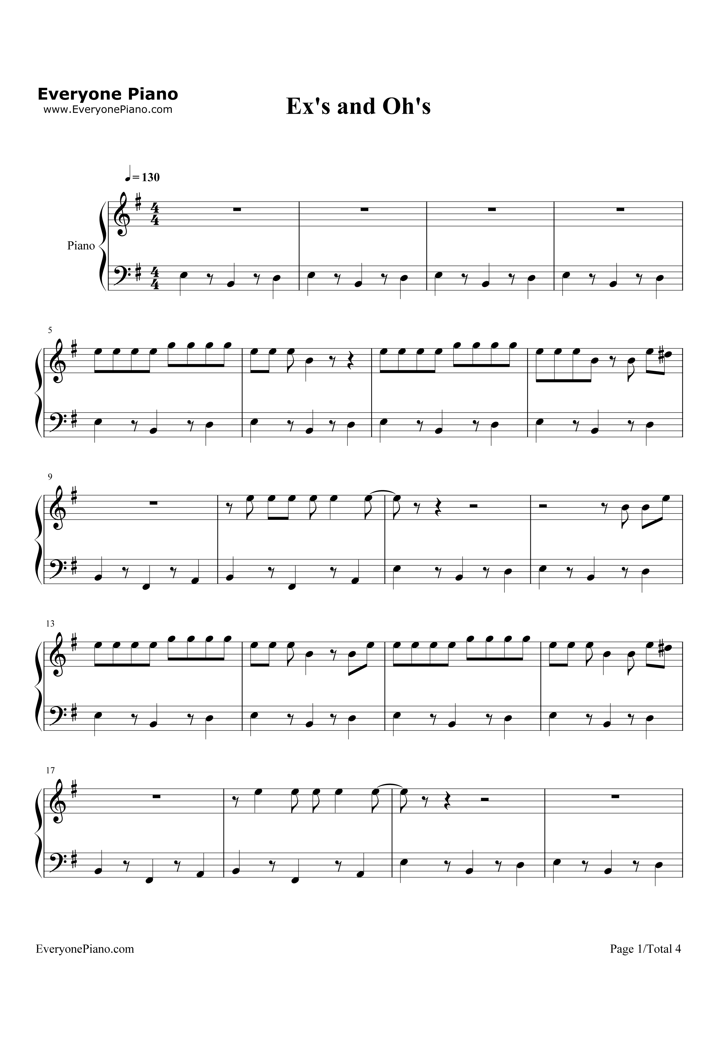 Ex's_&_Oh's钢琴谱_Elle_King