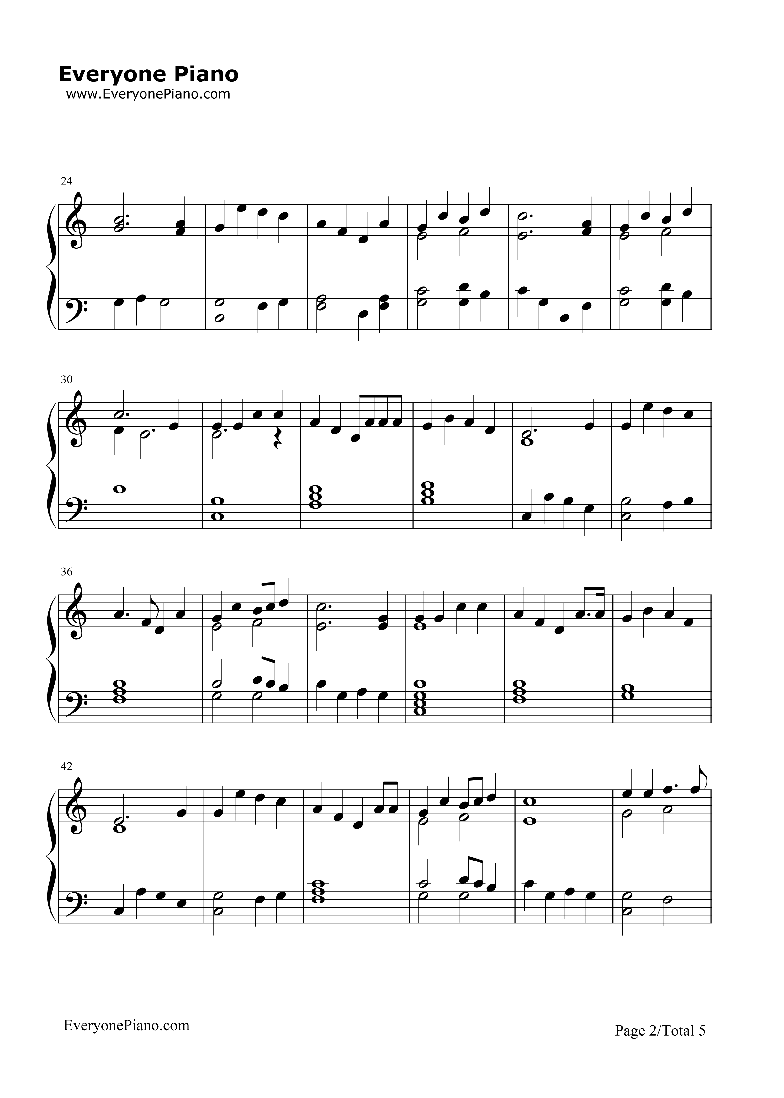 Mary's_Boy_Child钢琴谱_Jester_Hairston