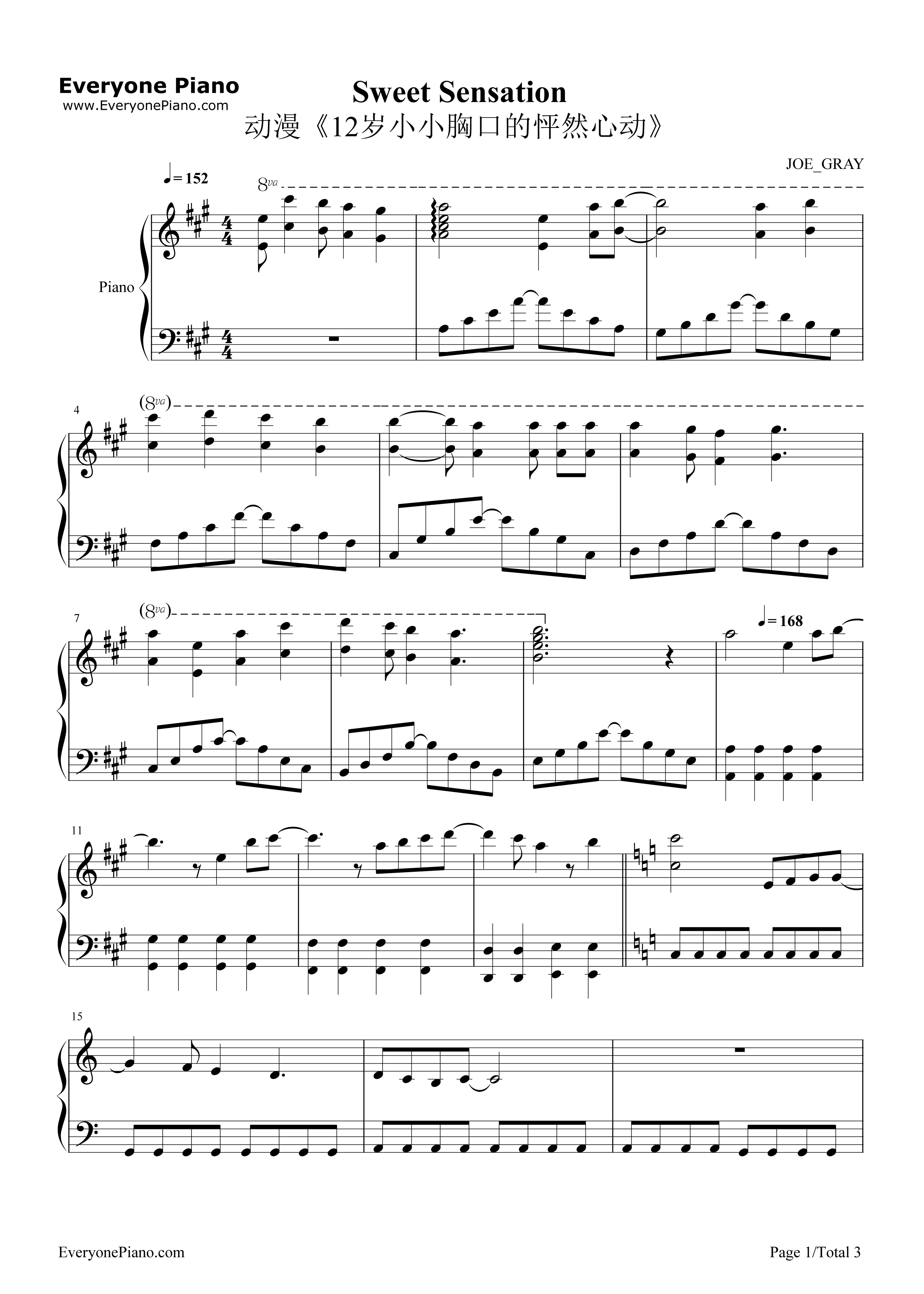 Sweet_Sensation钢琴谱_村川梨衣