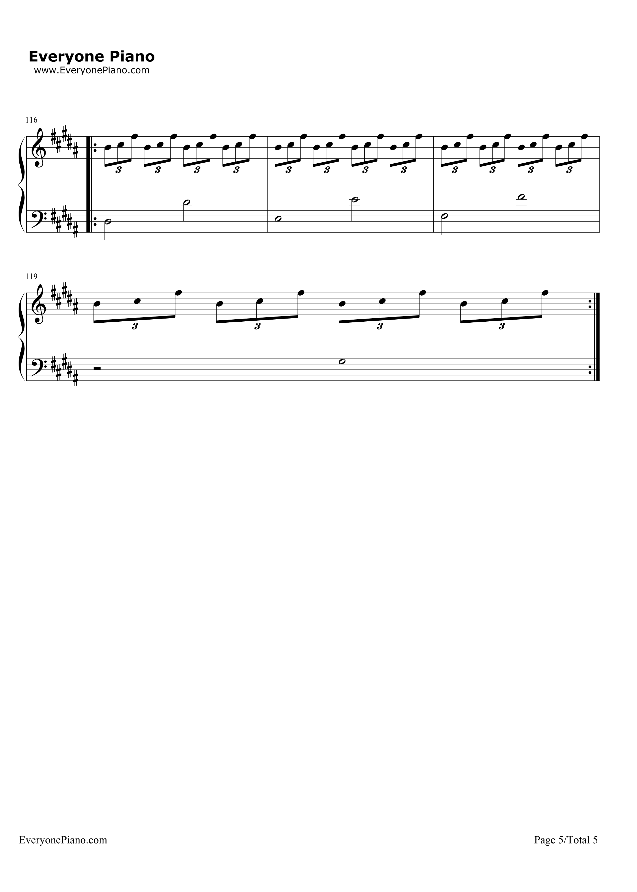 三葉のテーマ钢琴谱_RADWIMPS