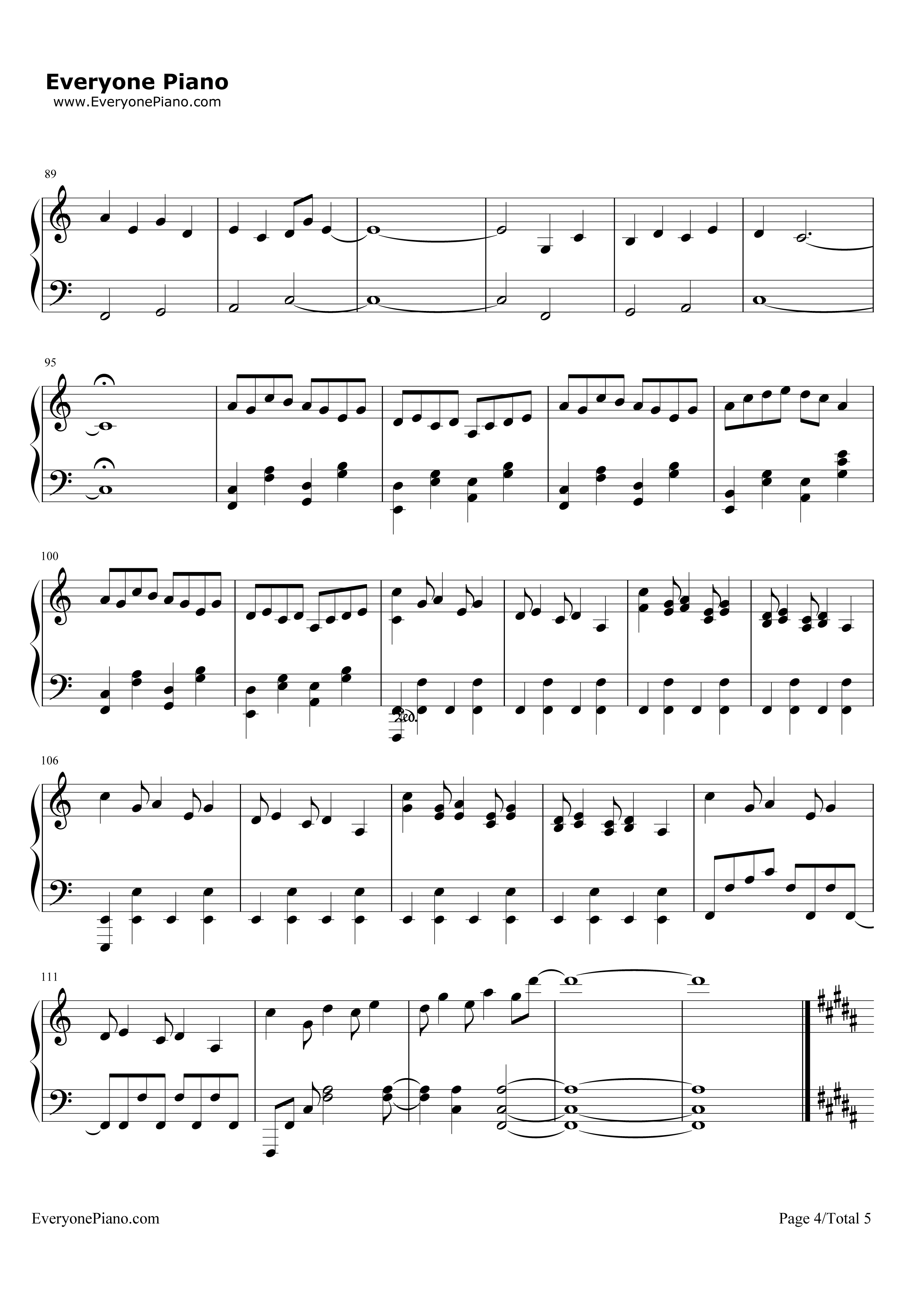 三葉のテーマ钢琴谱_RADWIMPS