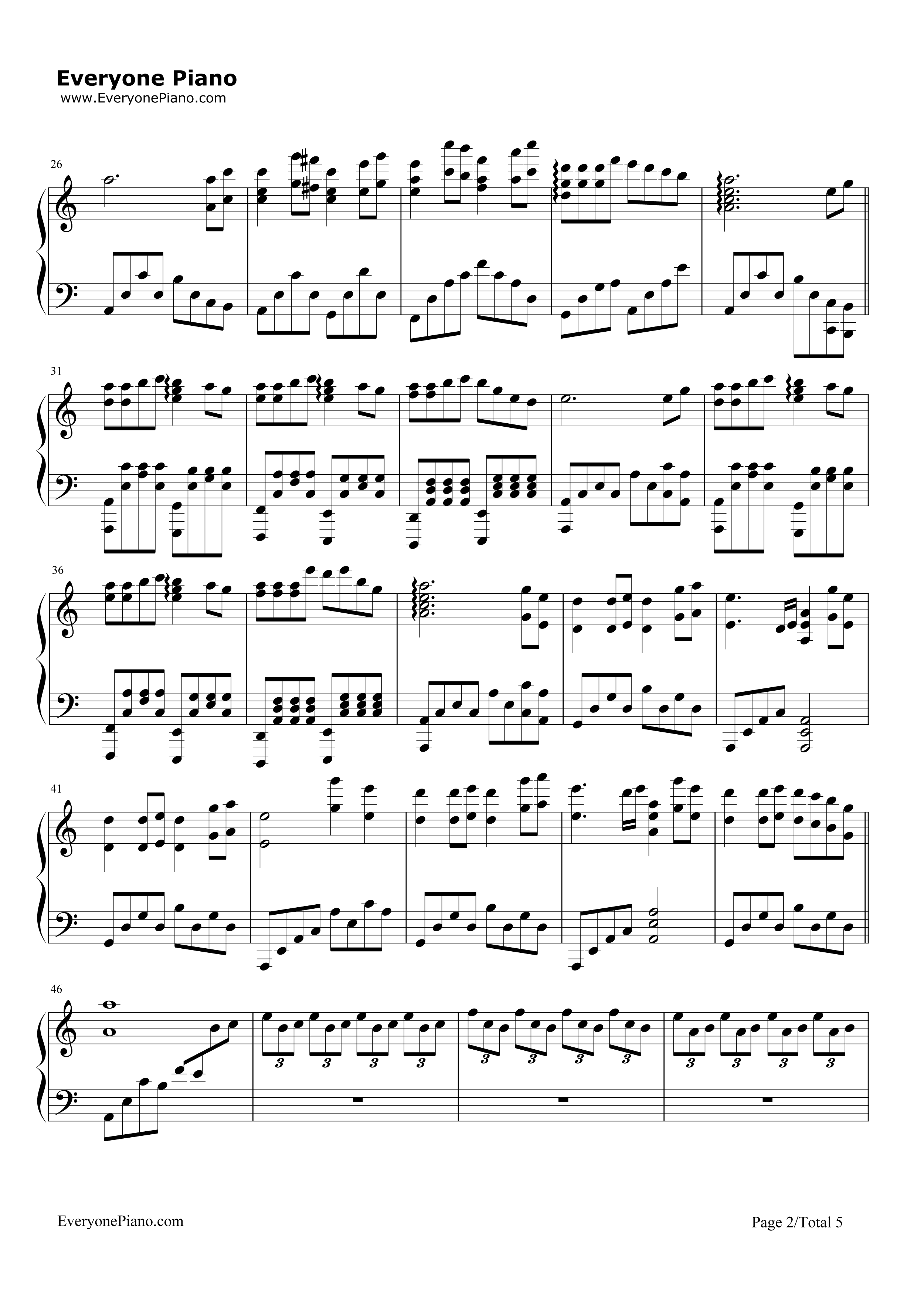 风之谷钢琴谱_未知