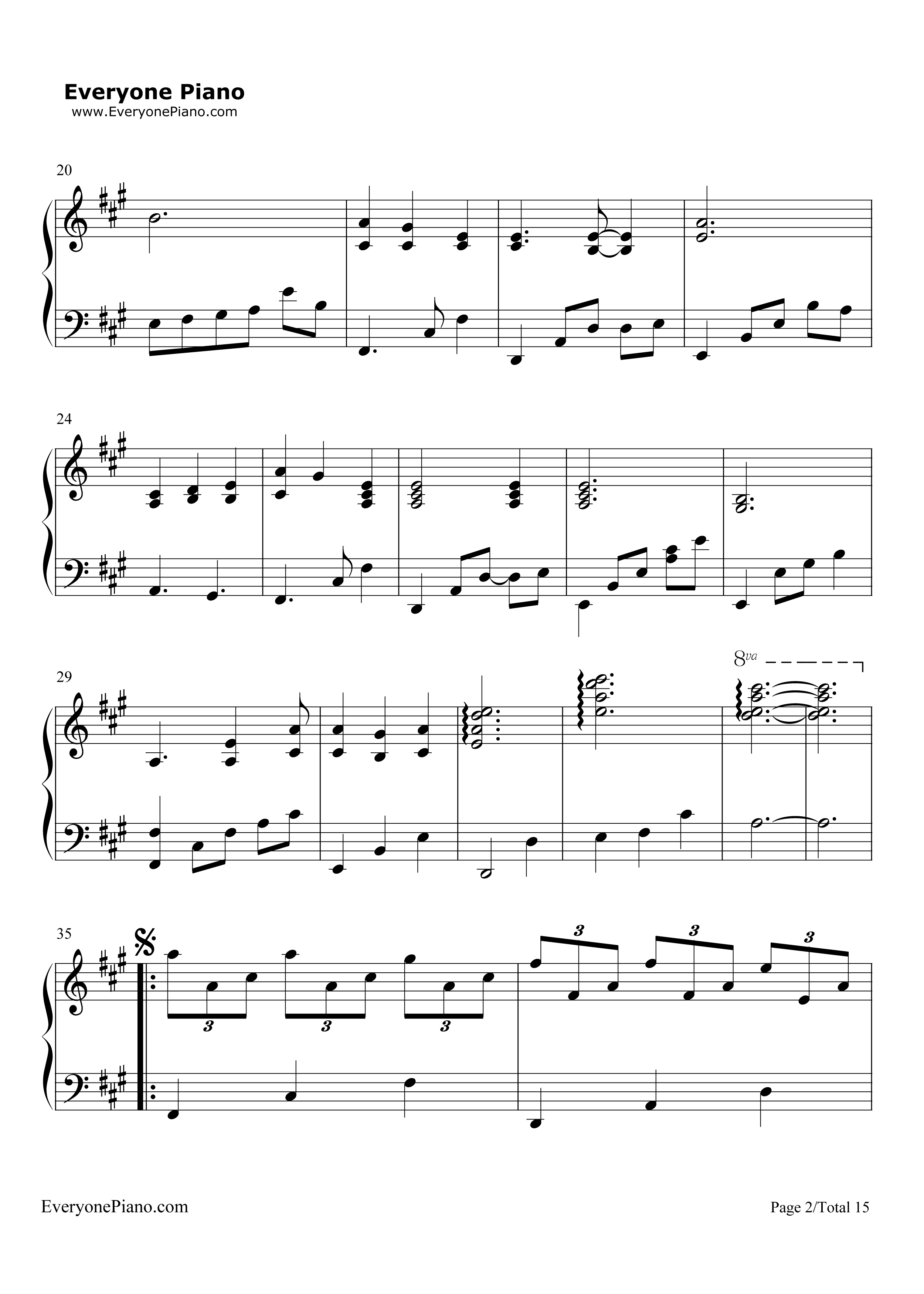 纯白钢琴谱_V.K克