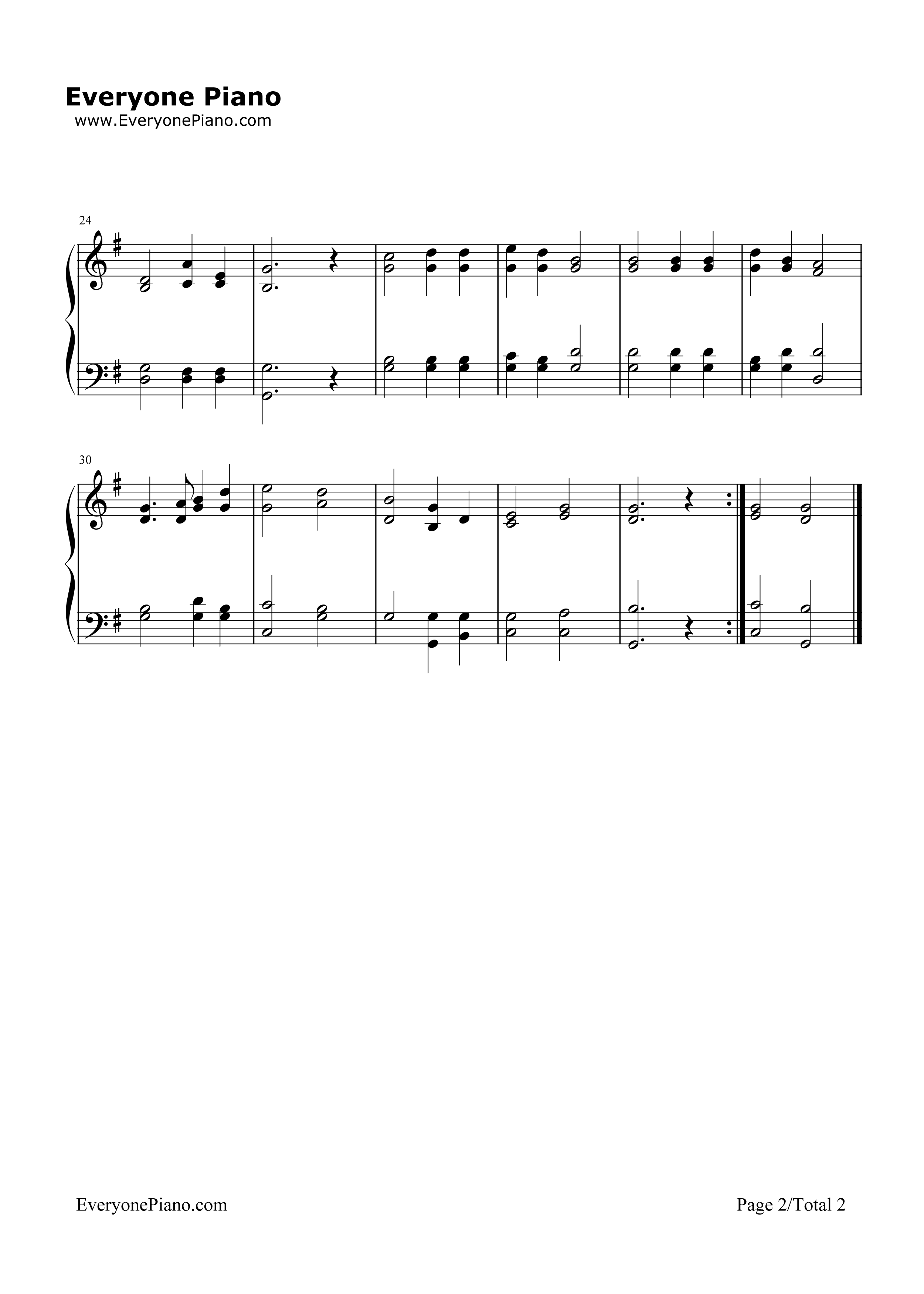 圣诞感恩歌钢琴谱_林声本