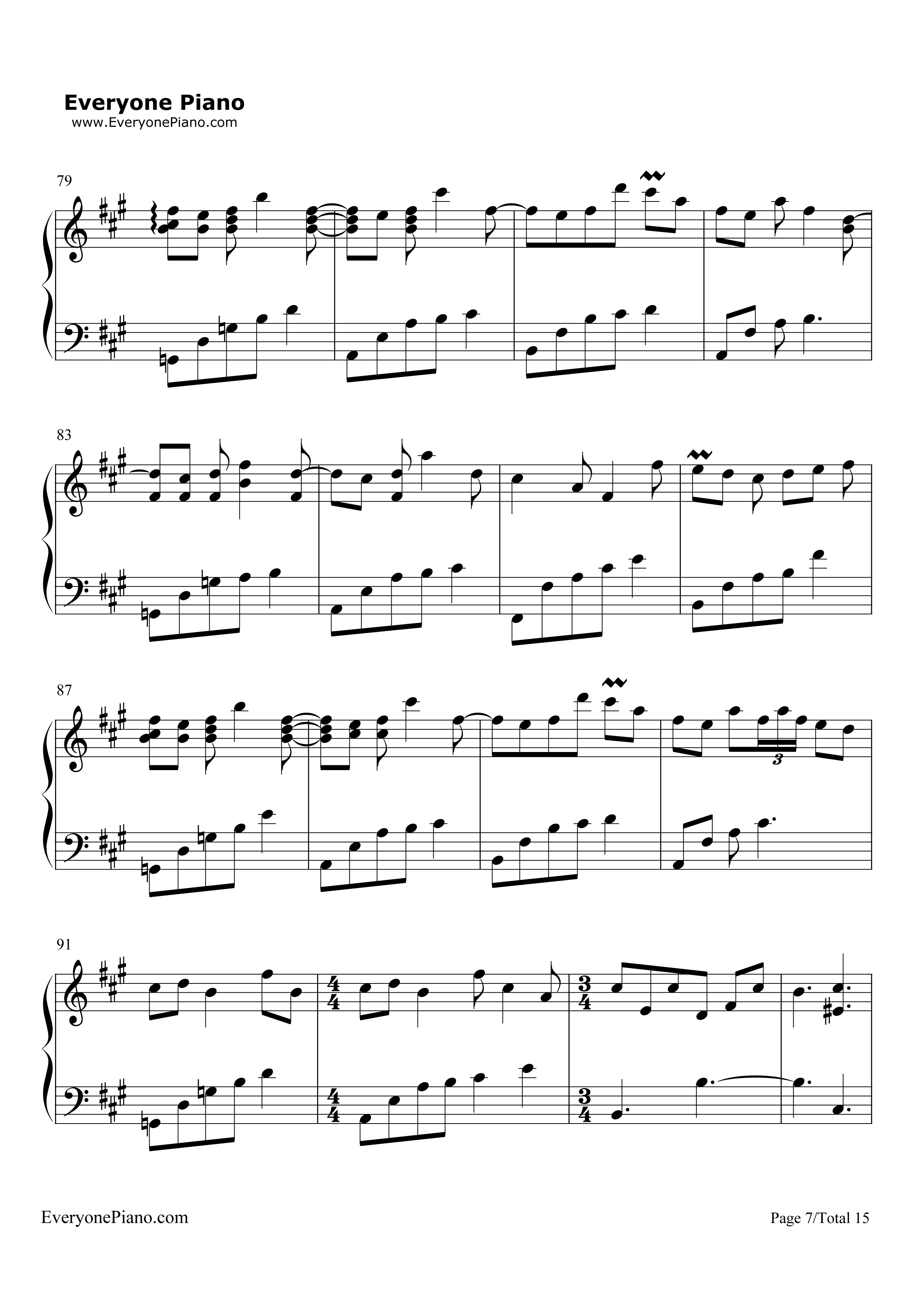 纯白钢琴谱_V.K克