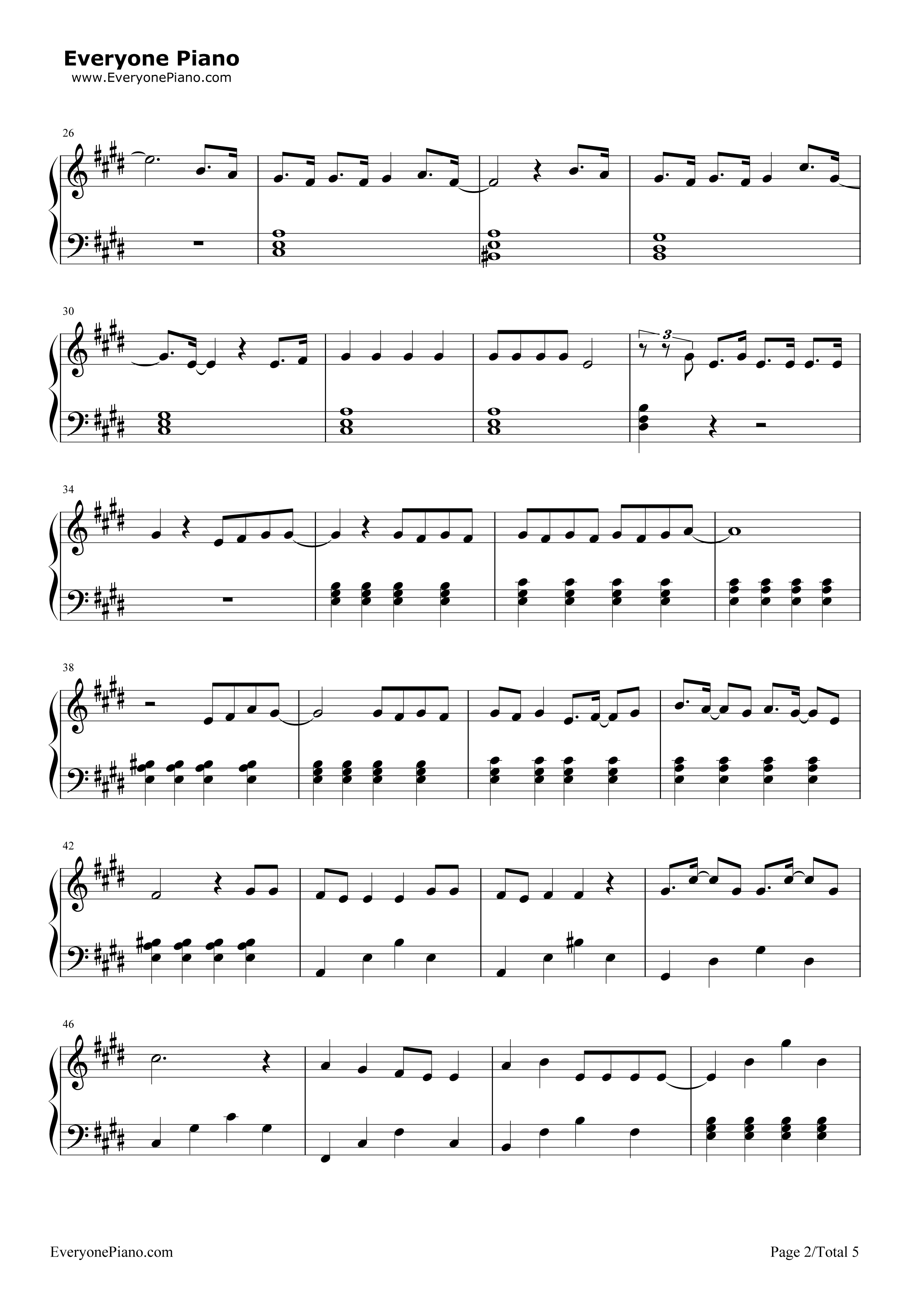 니가_내려와你下来吧钢琴谱_Jellyfish家族