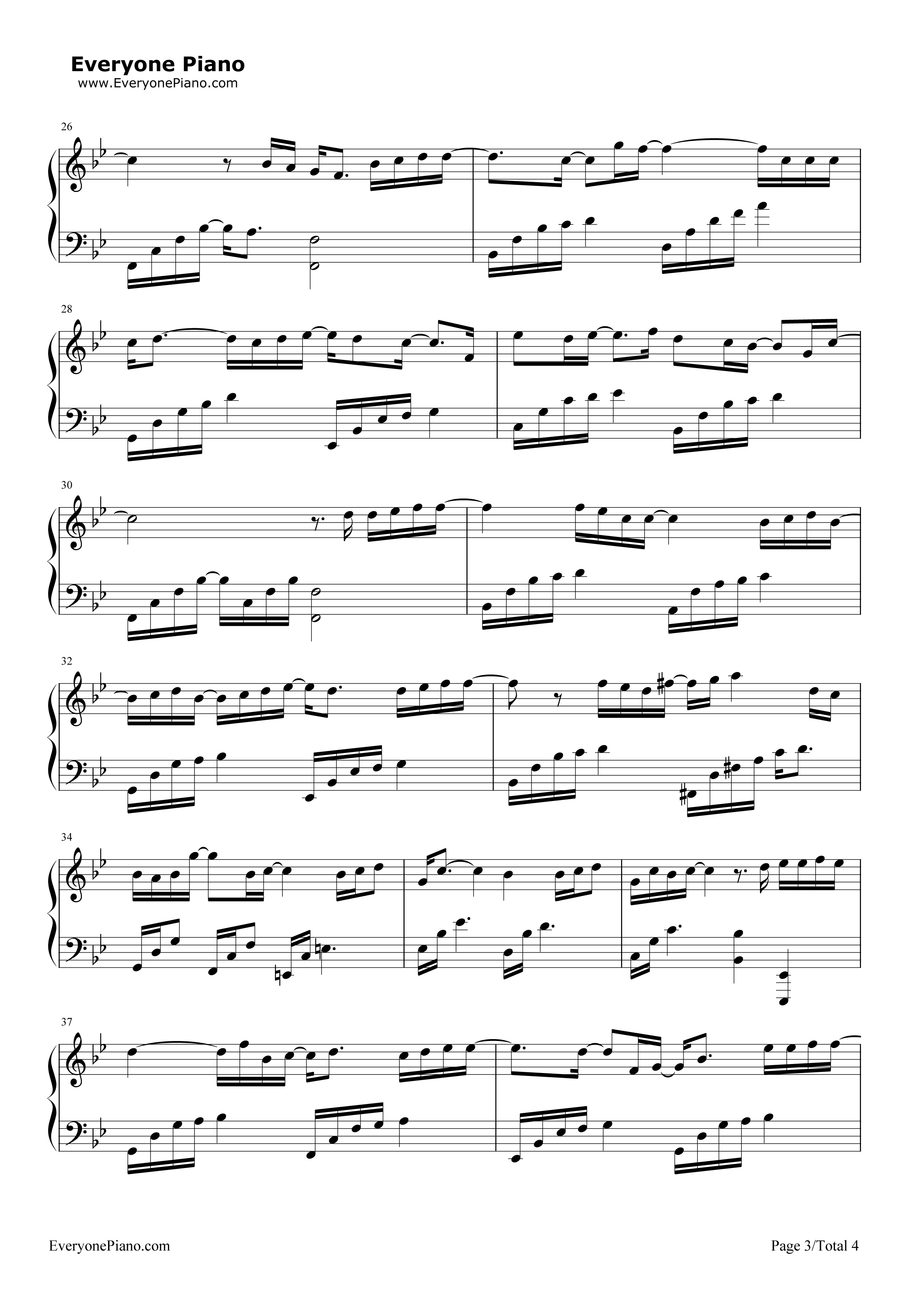 Beautiful钢琴谱_Crush