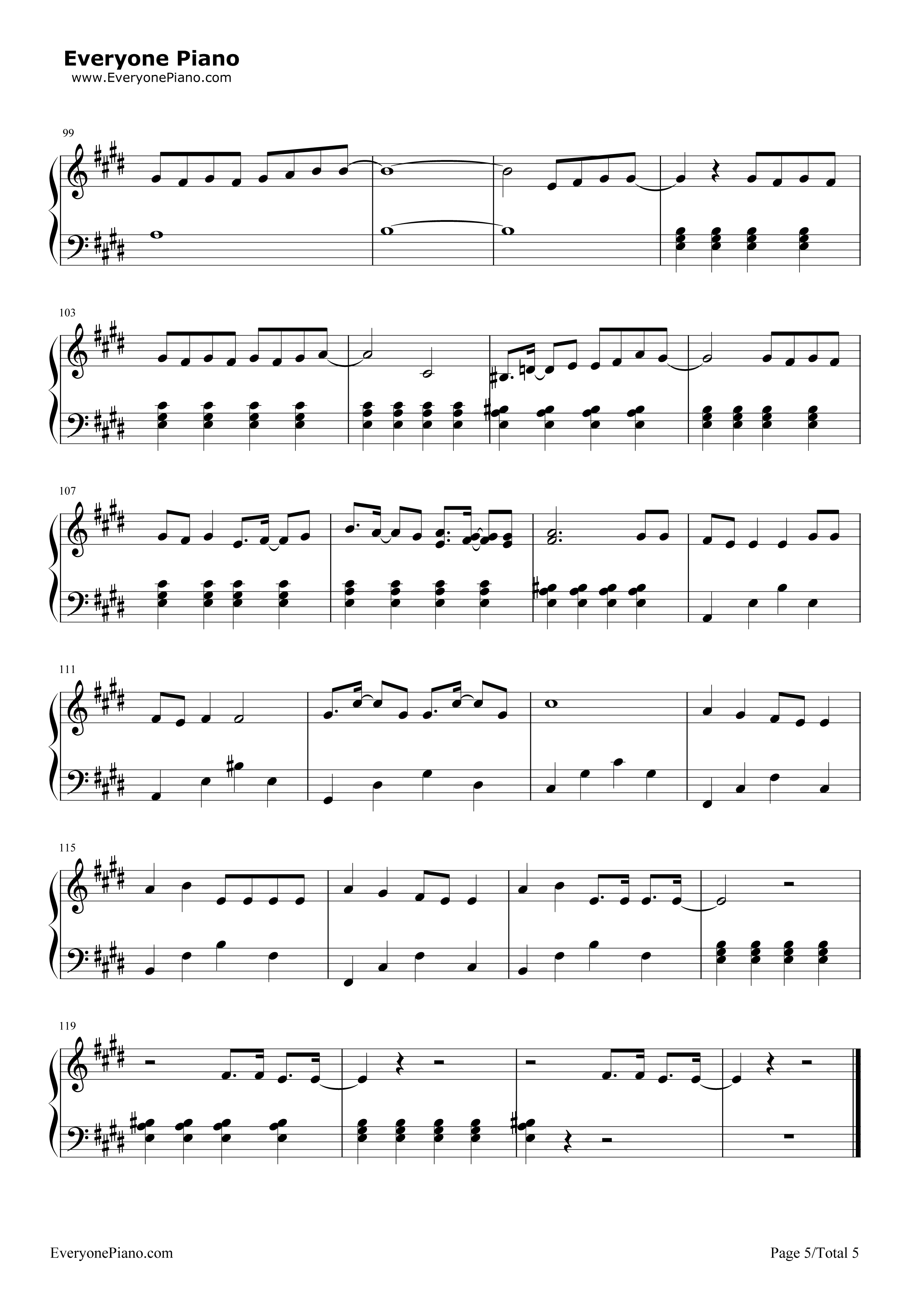 니가_내려와你下来吧钢琴谱_Jellyfish家族