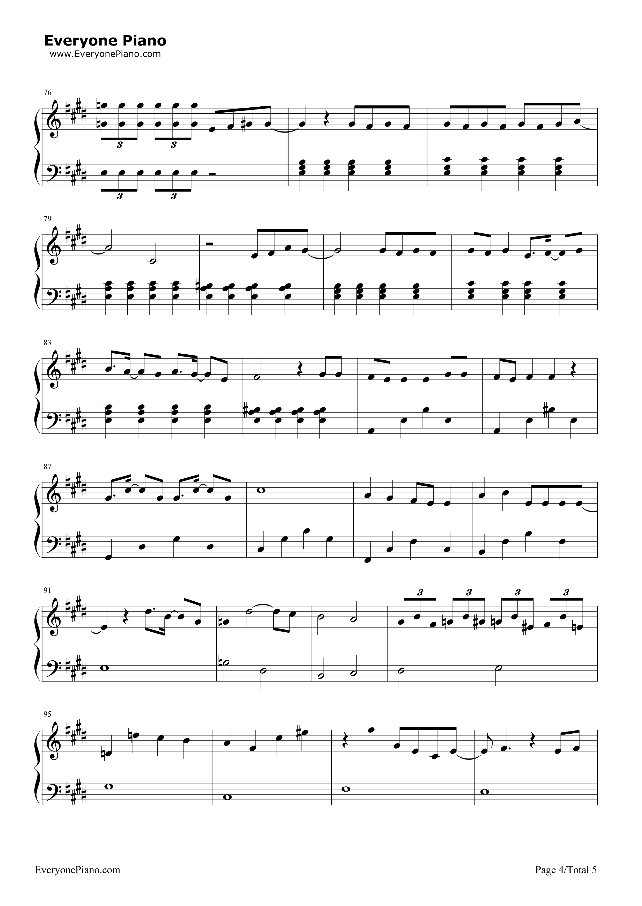 니가_내려와你下来吧钢琴谱_Jellyfish家族