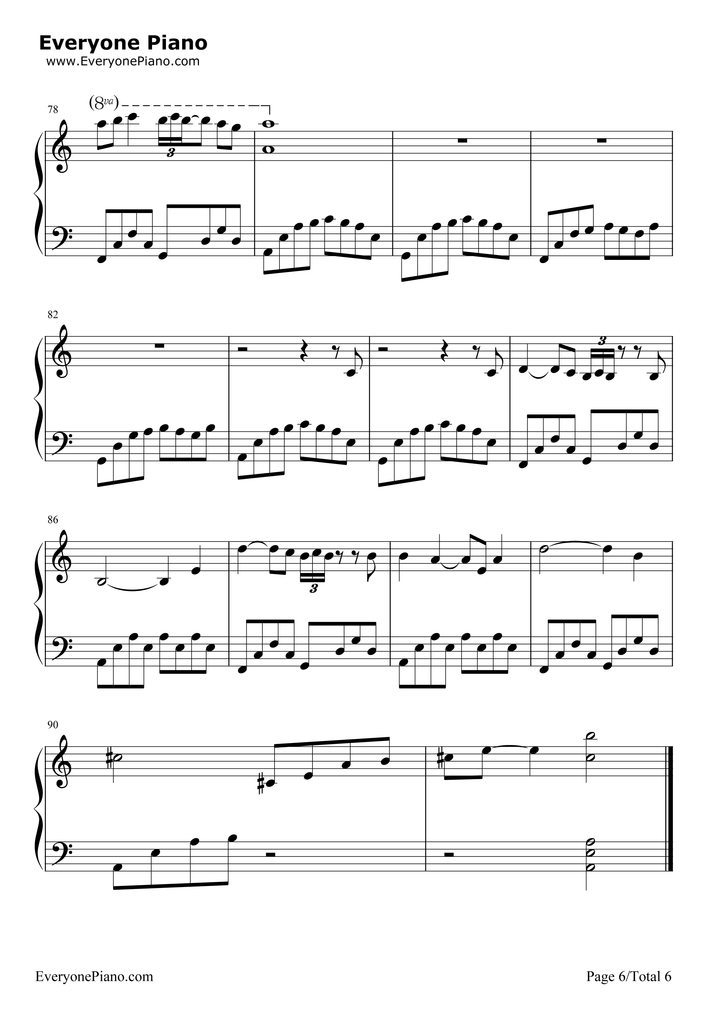 失去温暖钢琴谱_久石让__Joe_Hisaishi_宫崎骏