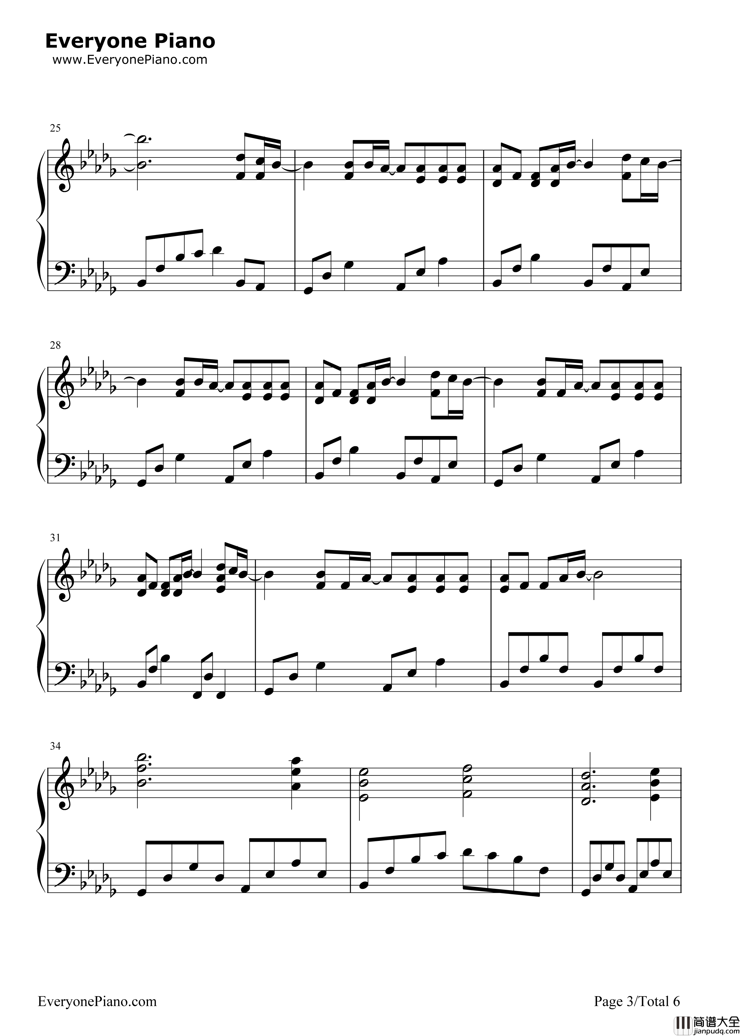 M钢琴谱_滨崎步