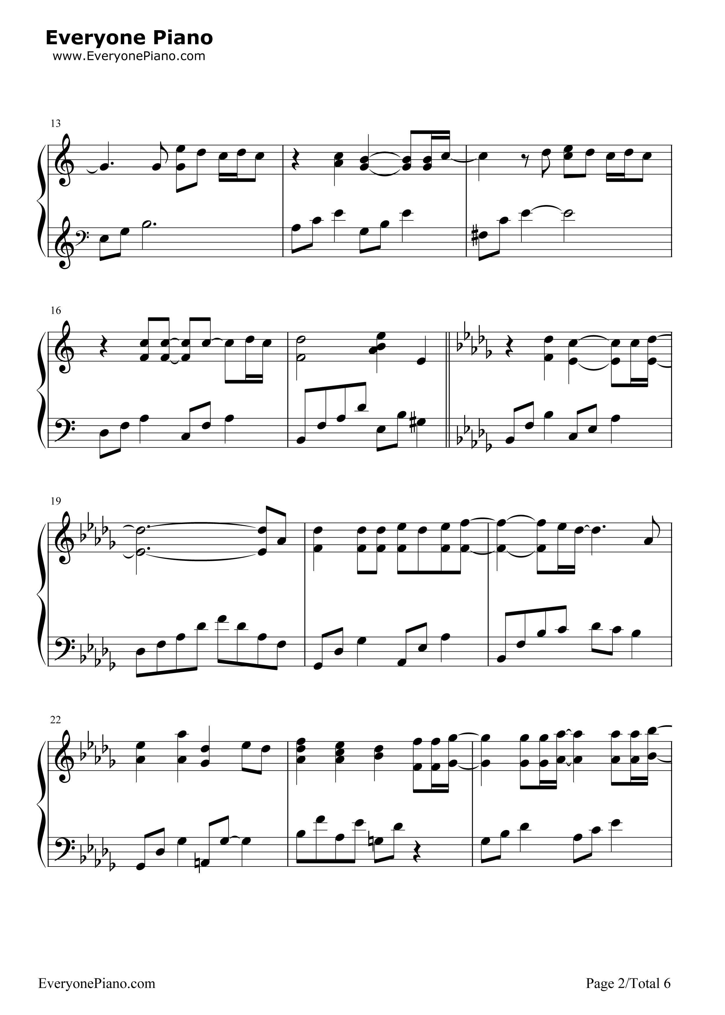 M钢琴谱_滨崎步