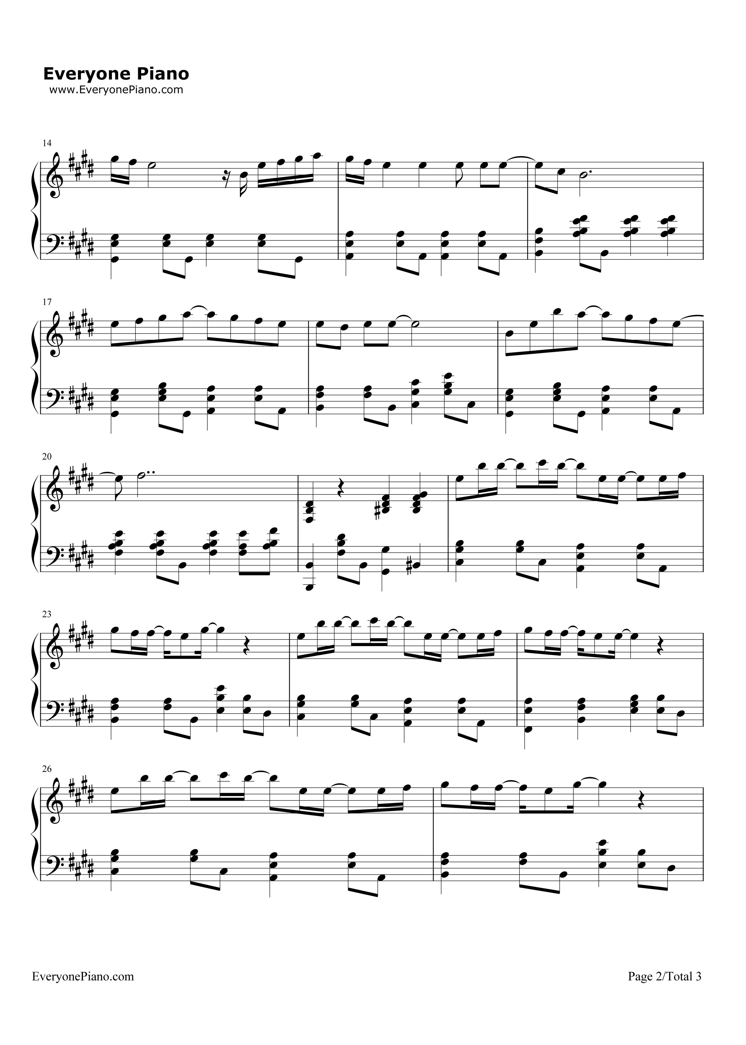 不变的永恒钢琴谱_奥华子