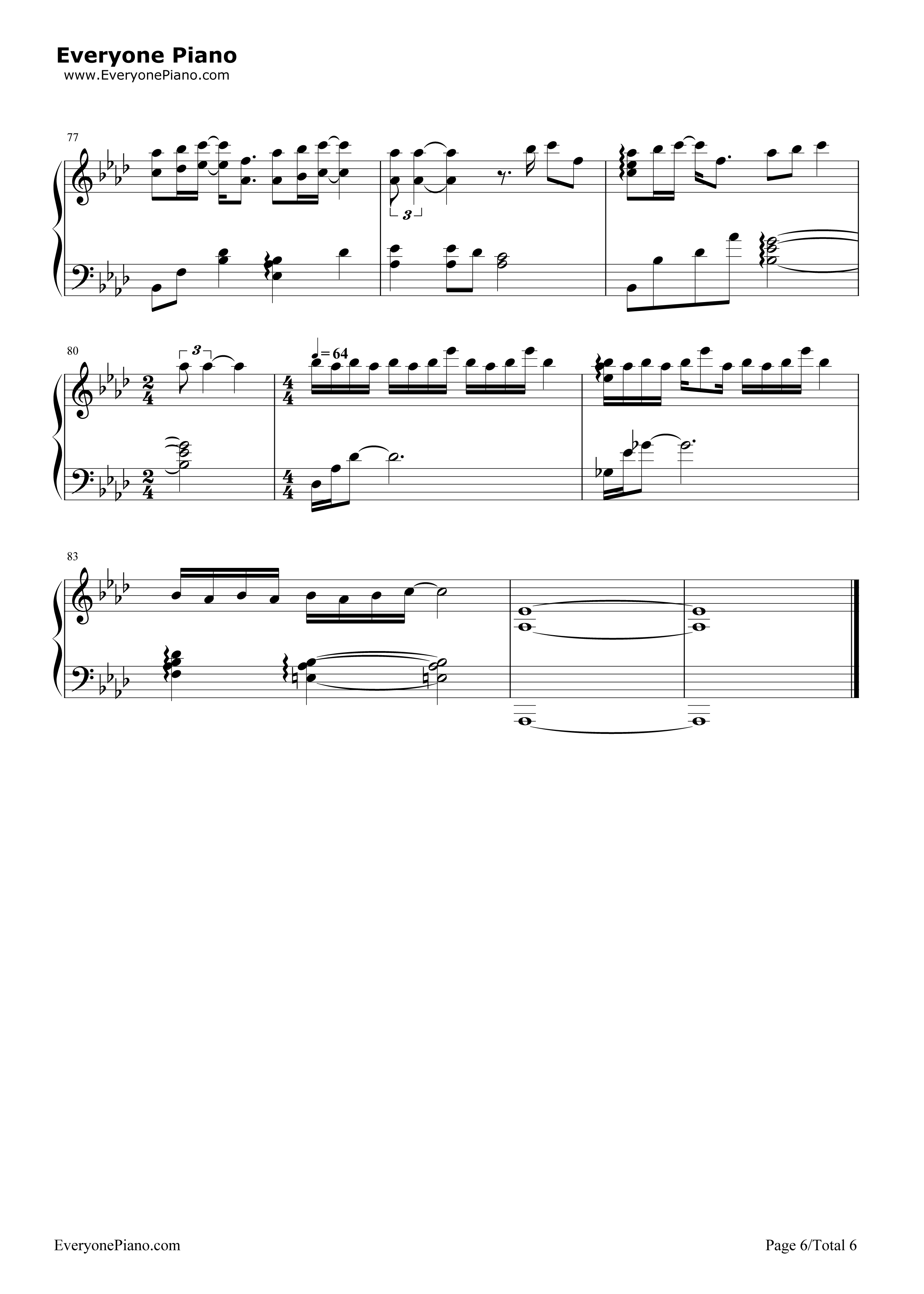 别来无恙钢琴谱_李佳薇