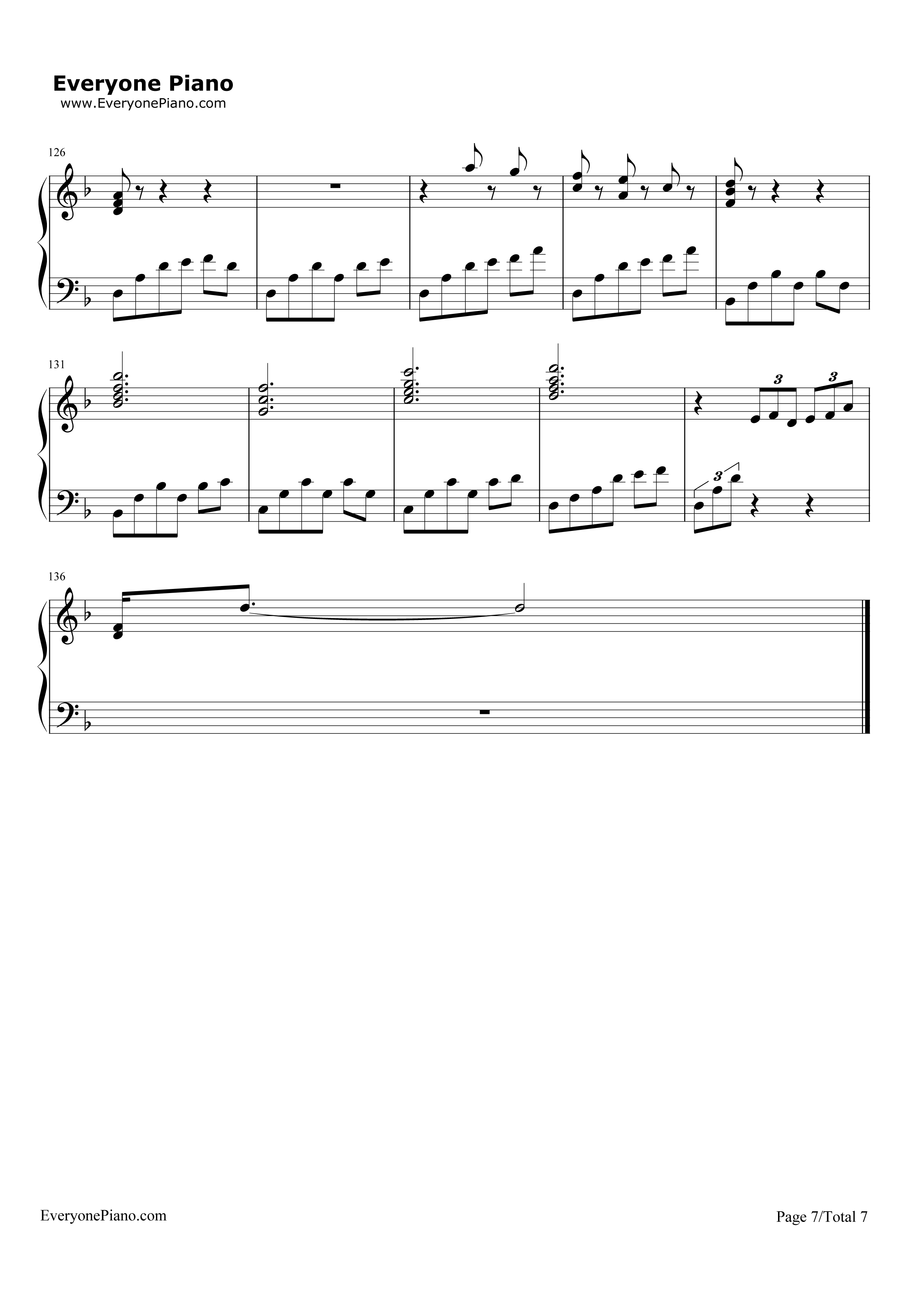 兄弟钢琴谱_俄罗斯信念合唱团