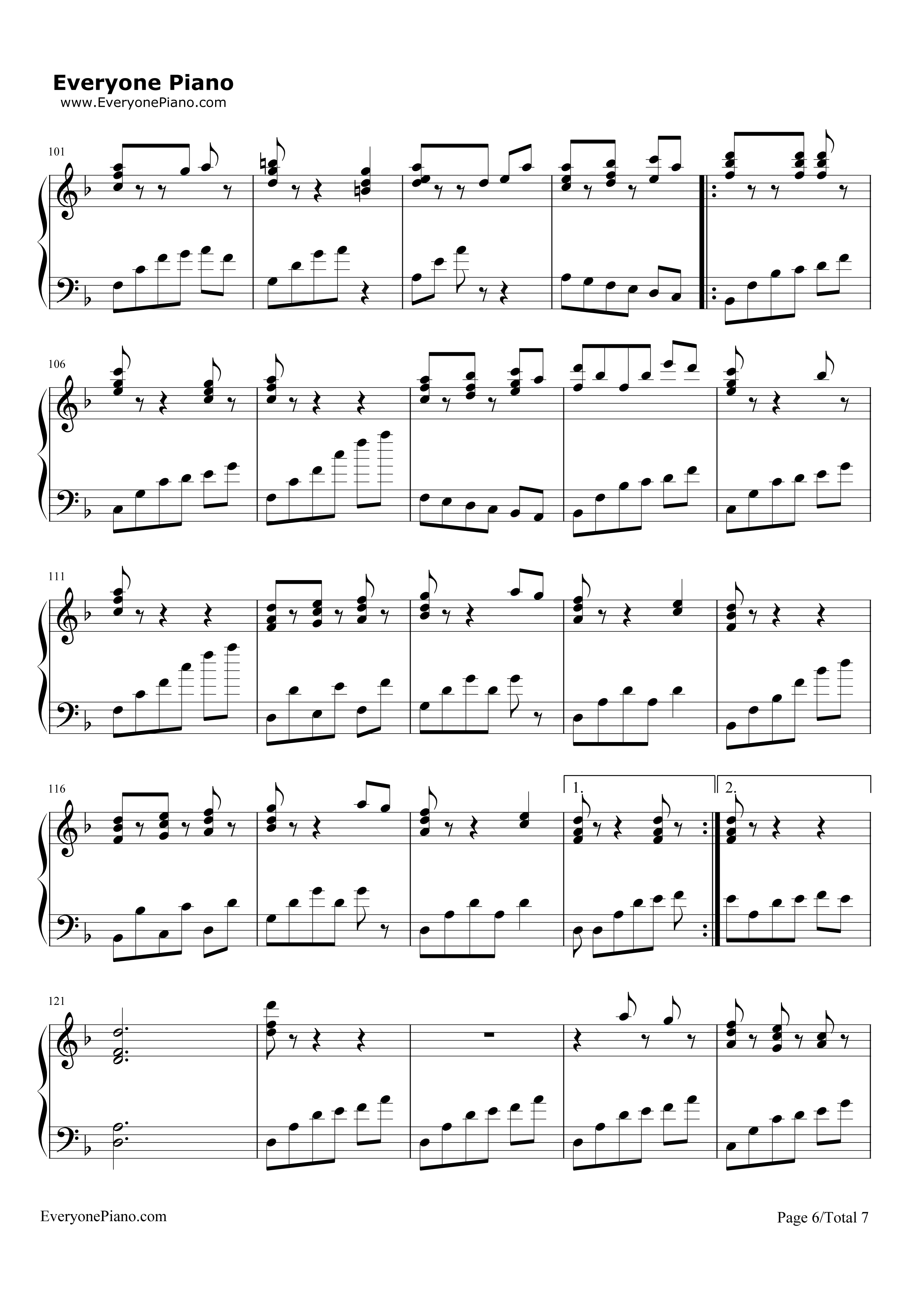 兄弟钢琴谱_俄罗斯信念合唱团