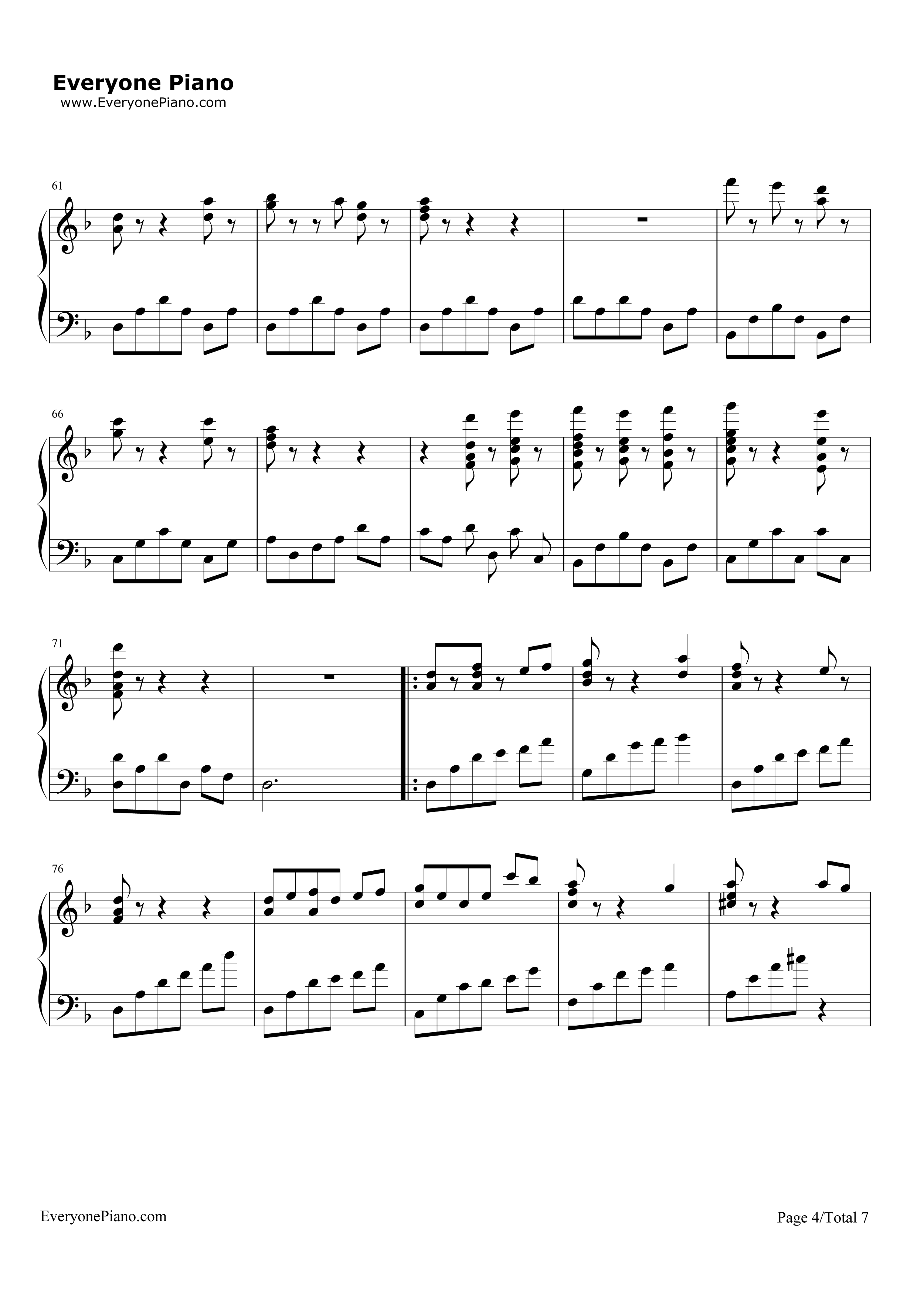 兄弟钢琴谱_俄罗斯信念合唱团