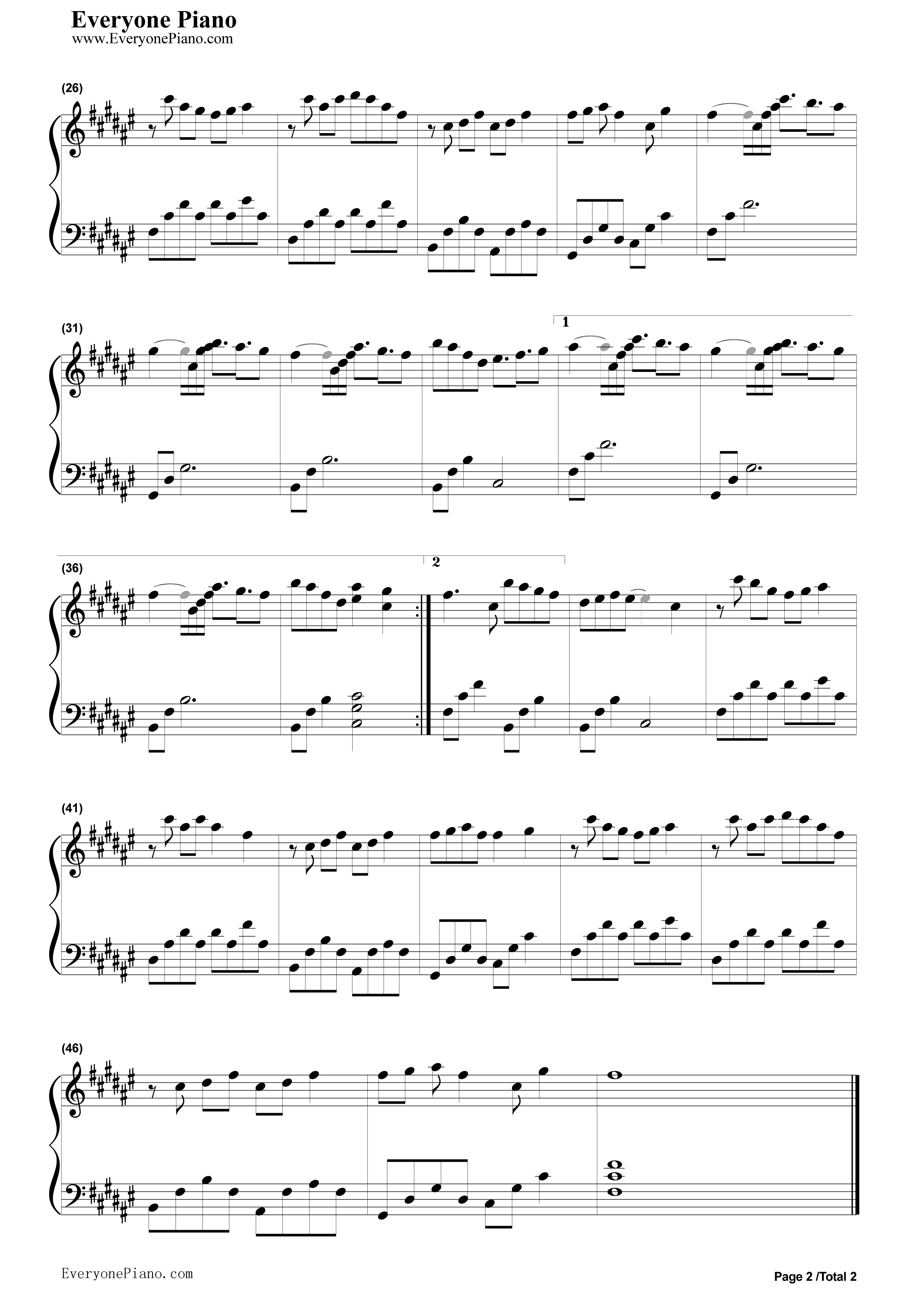 等你的季节_完整版钢琴谱_刘诗诗