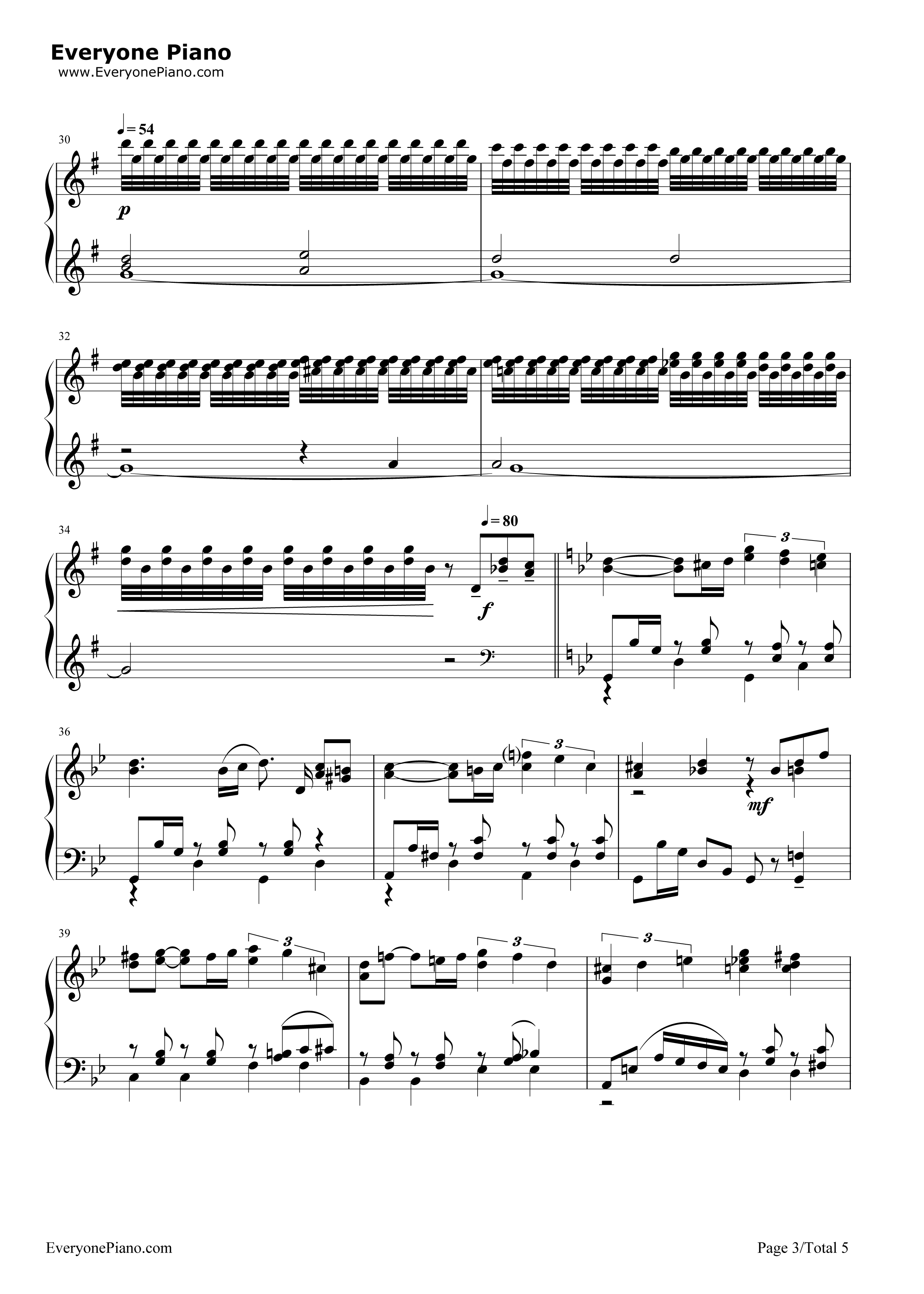 旅路（梦中飞行）钢琴谱_久石让_宫崎骏