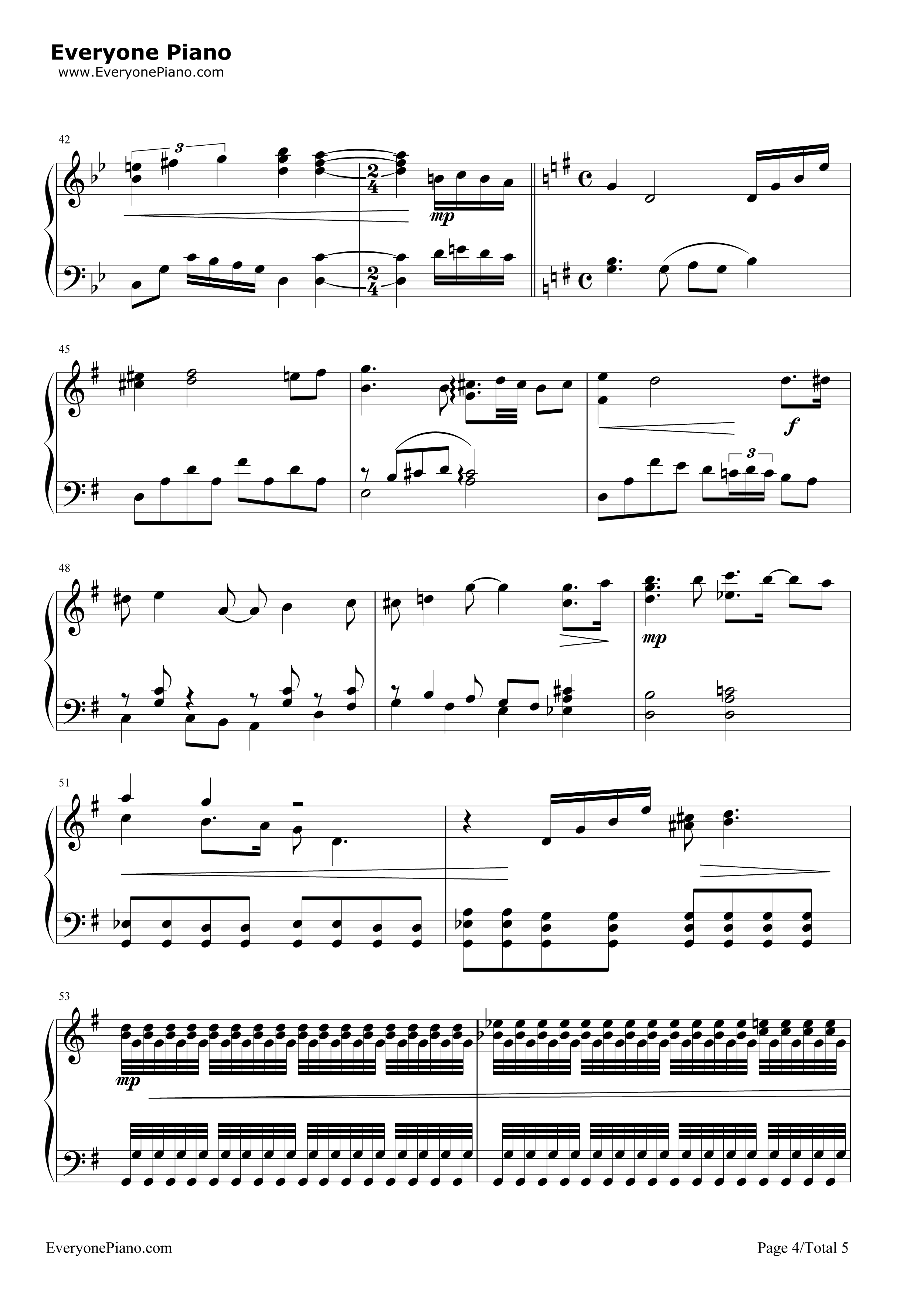 旅路（梦中飞行）钢琴谱_久石让_宫崎骏