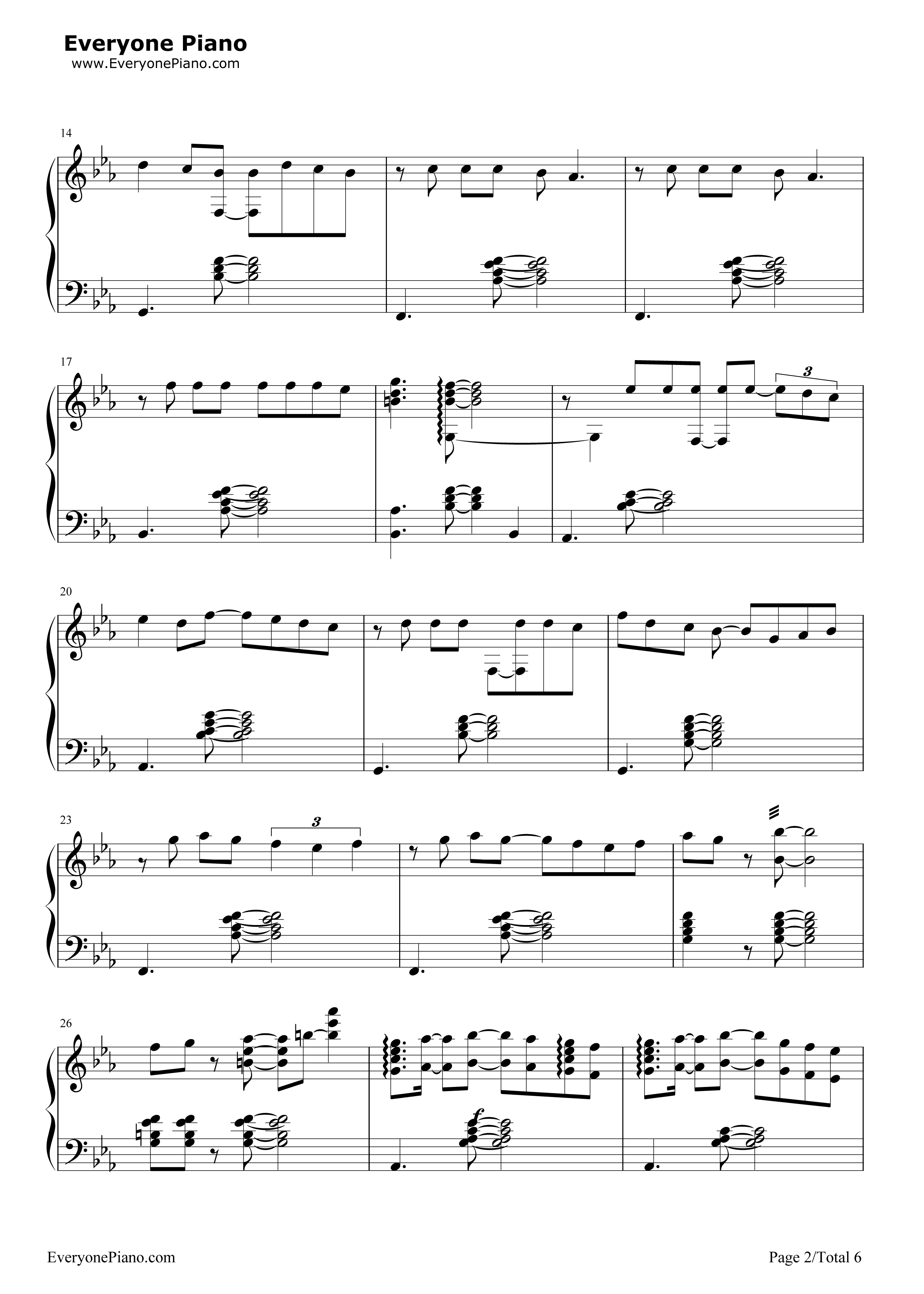 突如其来的爱情钢琴谱_小田和正