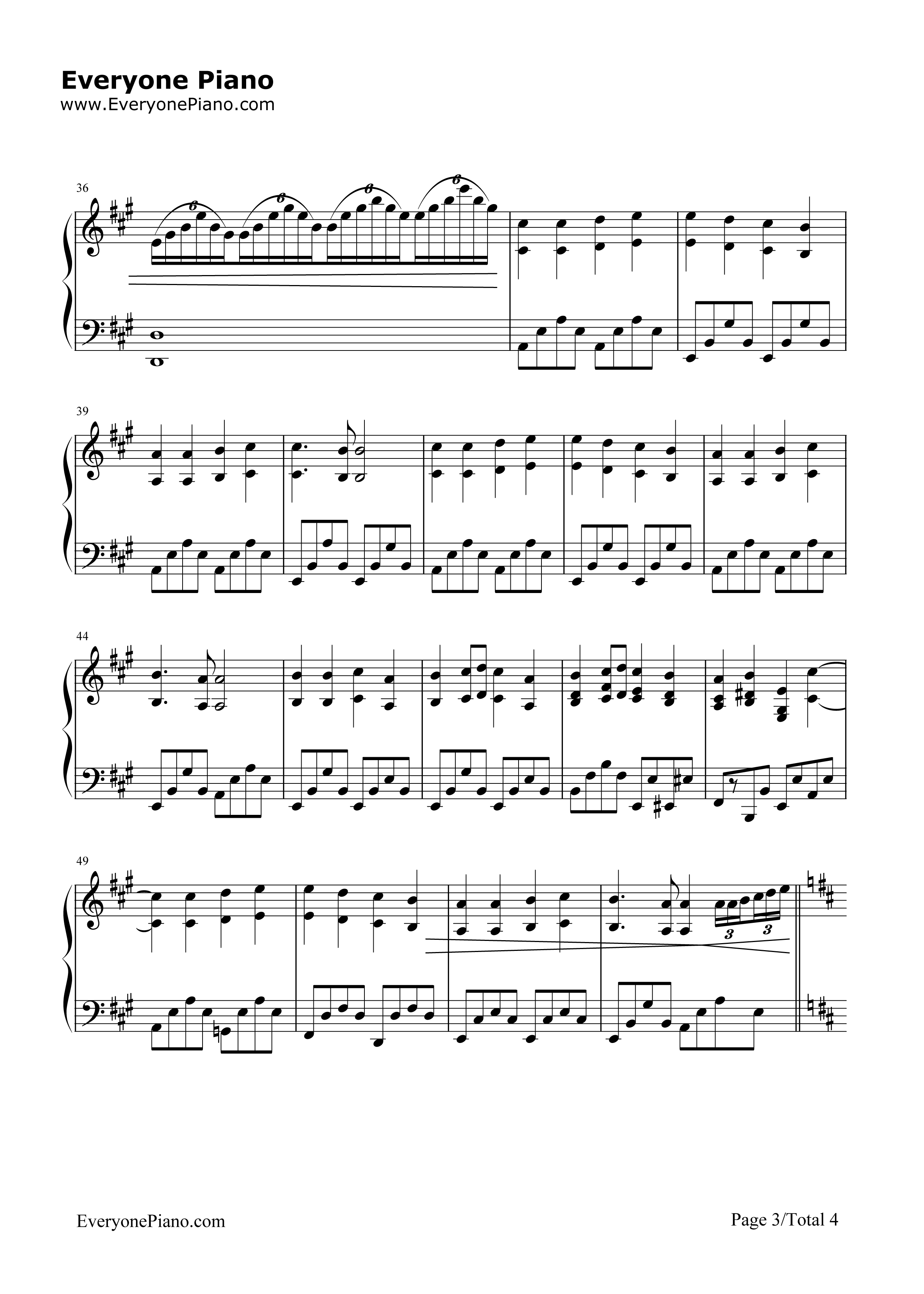 欢乐颂钢琴谱_理查德克莱德曼