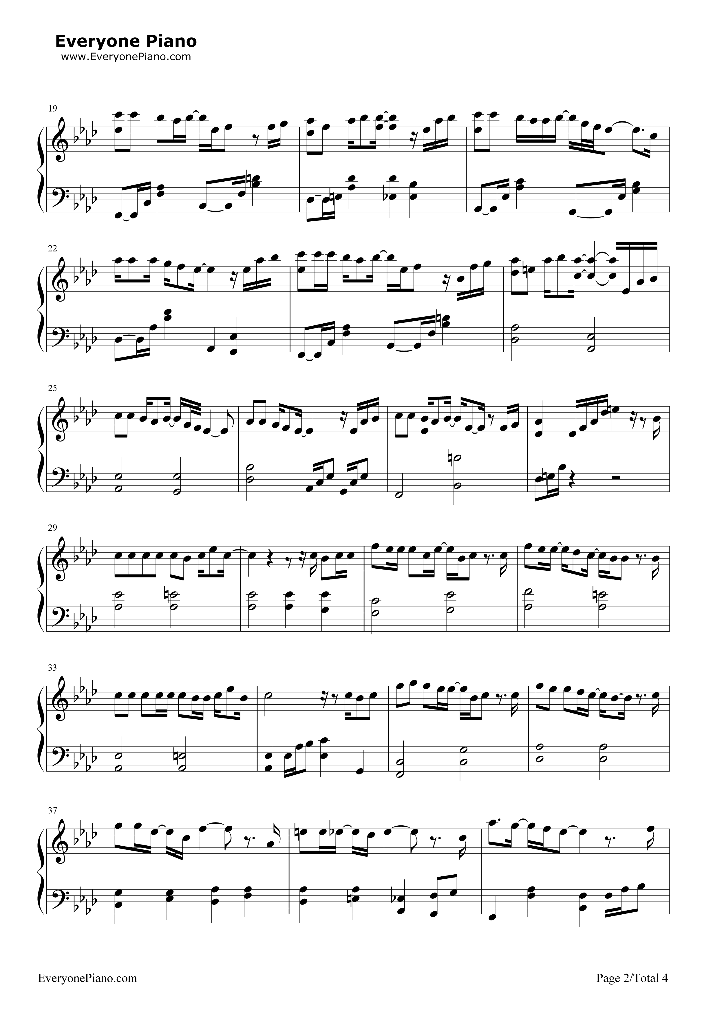 不是眼泪的错钢琴谱_篠田麻里子