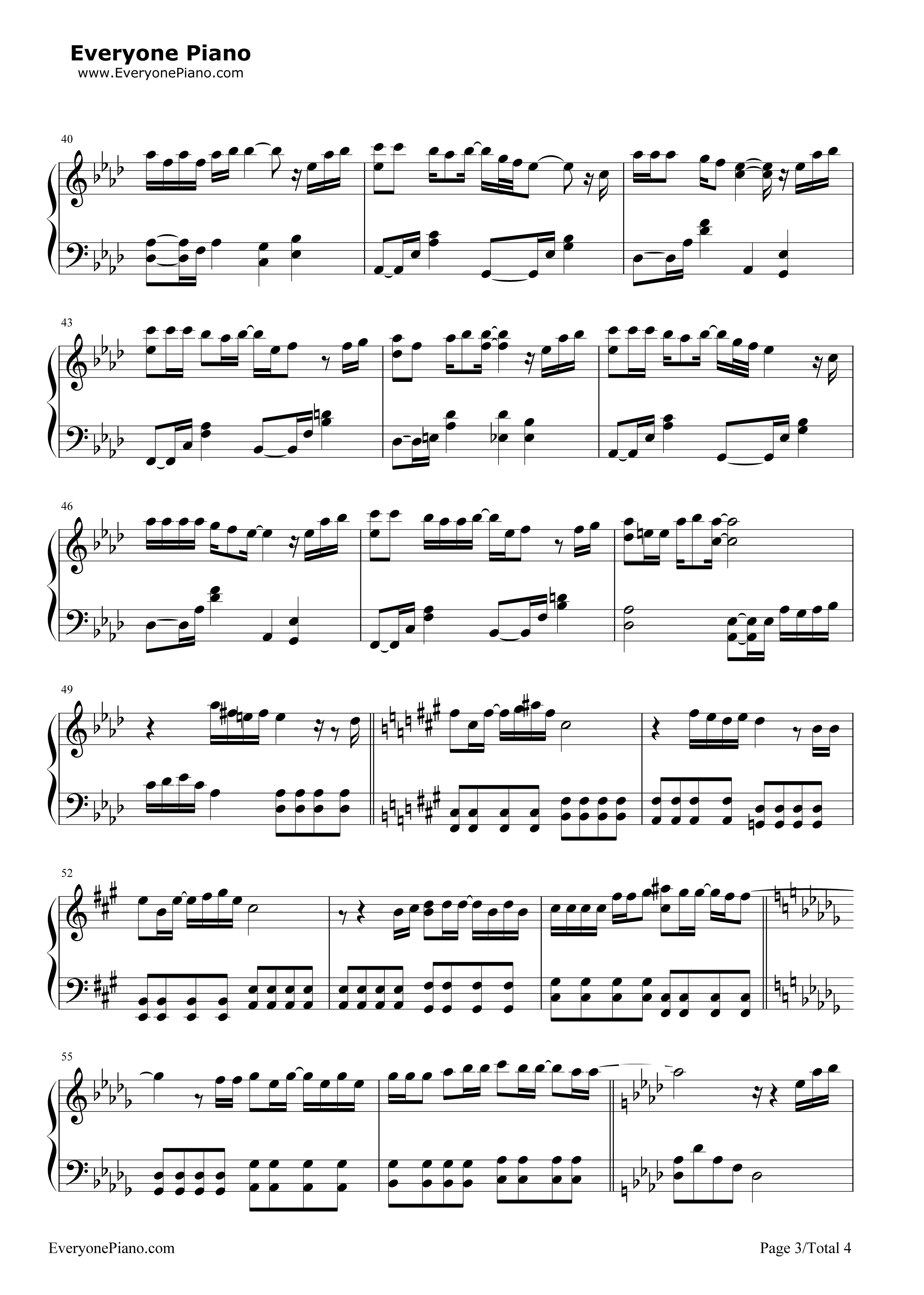 不是眼泪的错钢琴谱_篠田麻里子