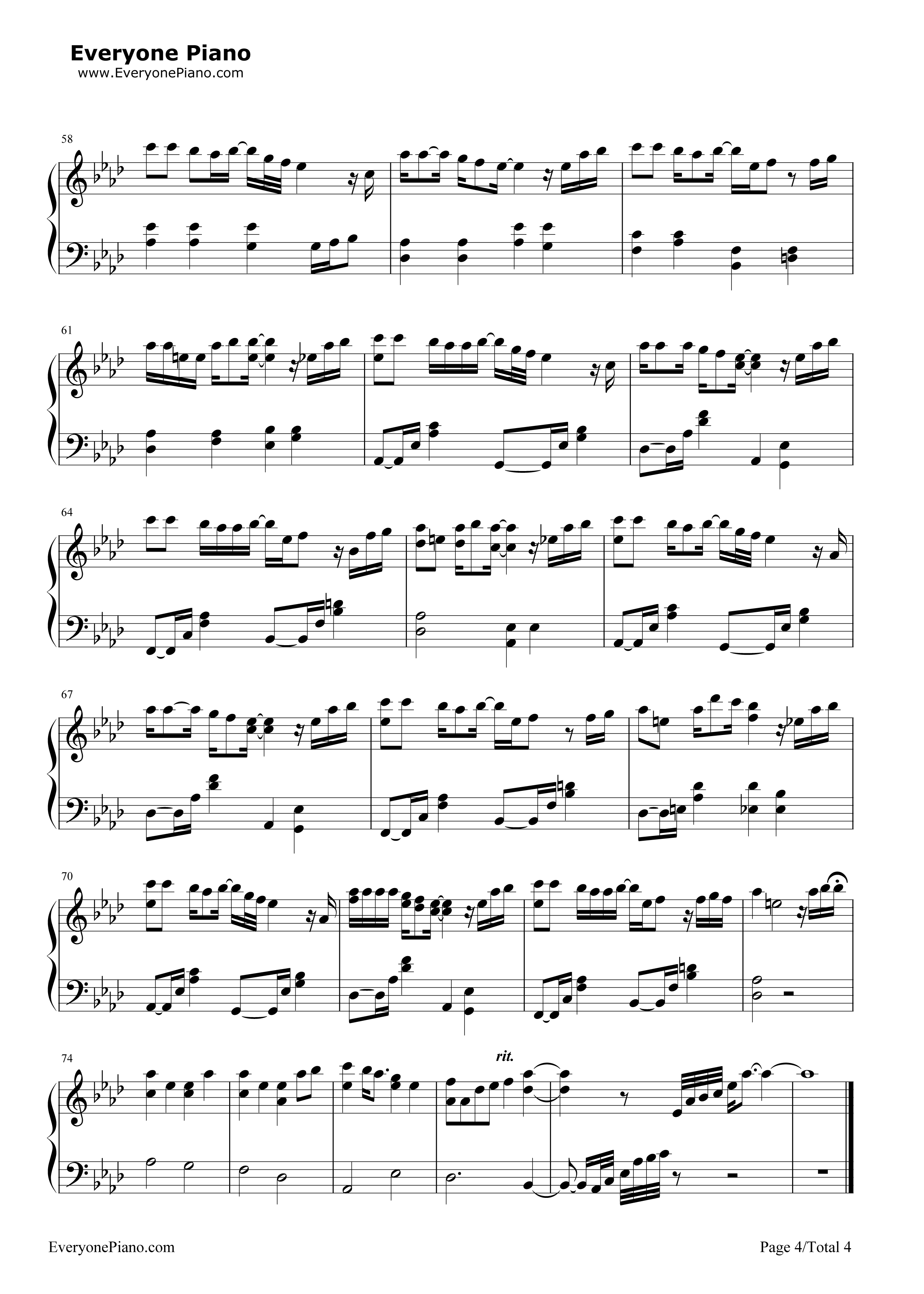 不是眼泪的错钢琴谱_篠田麻里子