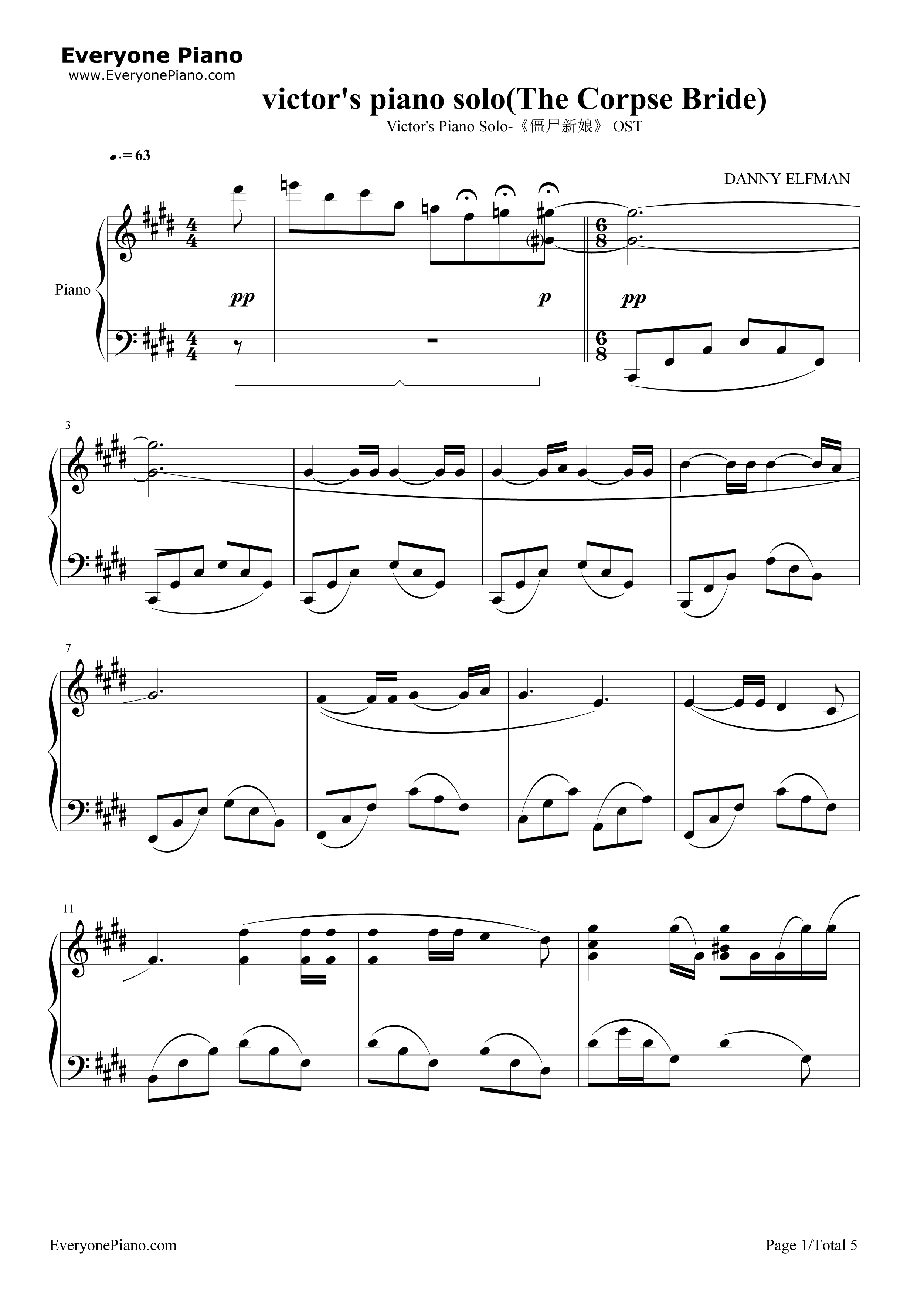 Victor's_Piano_Solo钢琴谱_Danny_Elfman