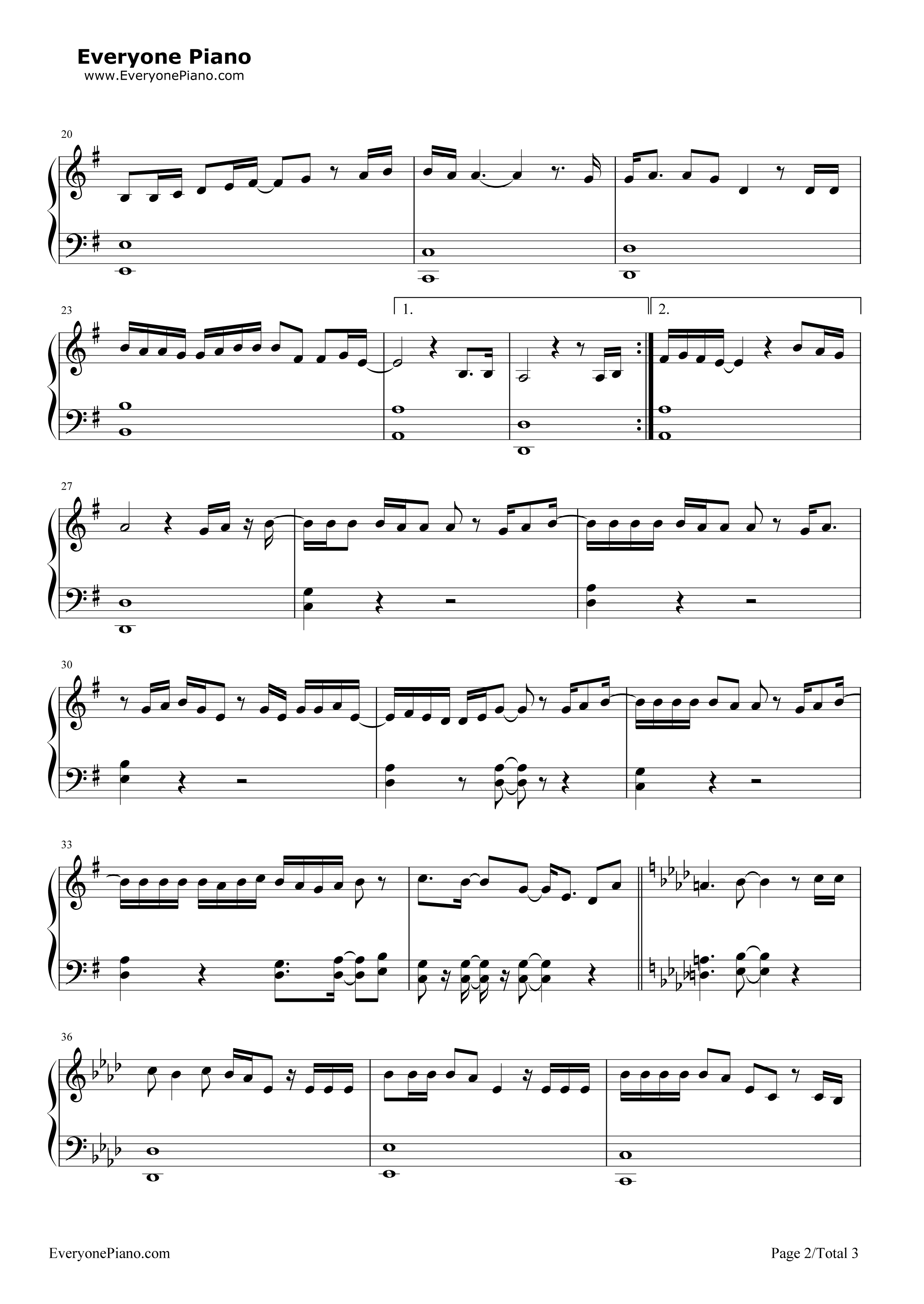 Dear_Diary钢琴谱_安室奈美恵