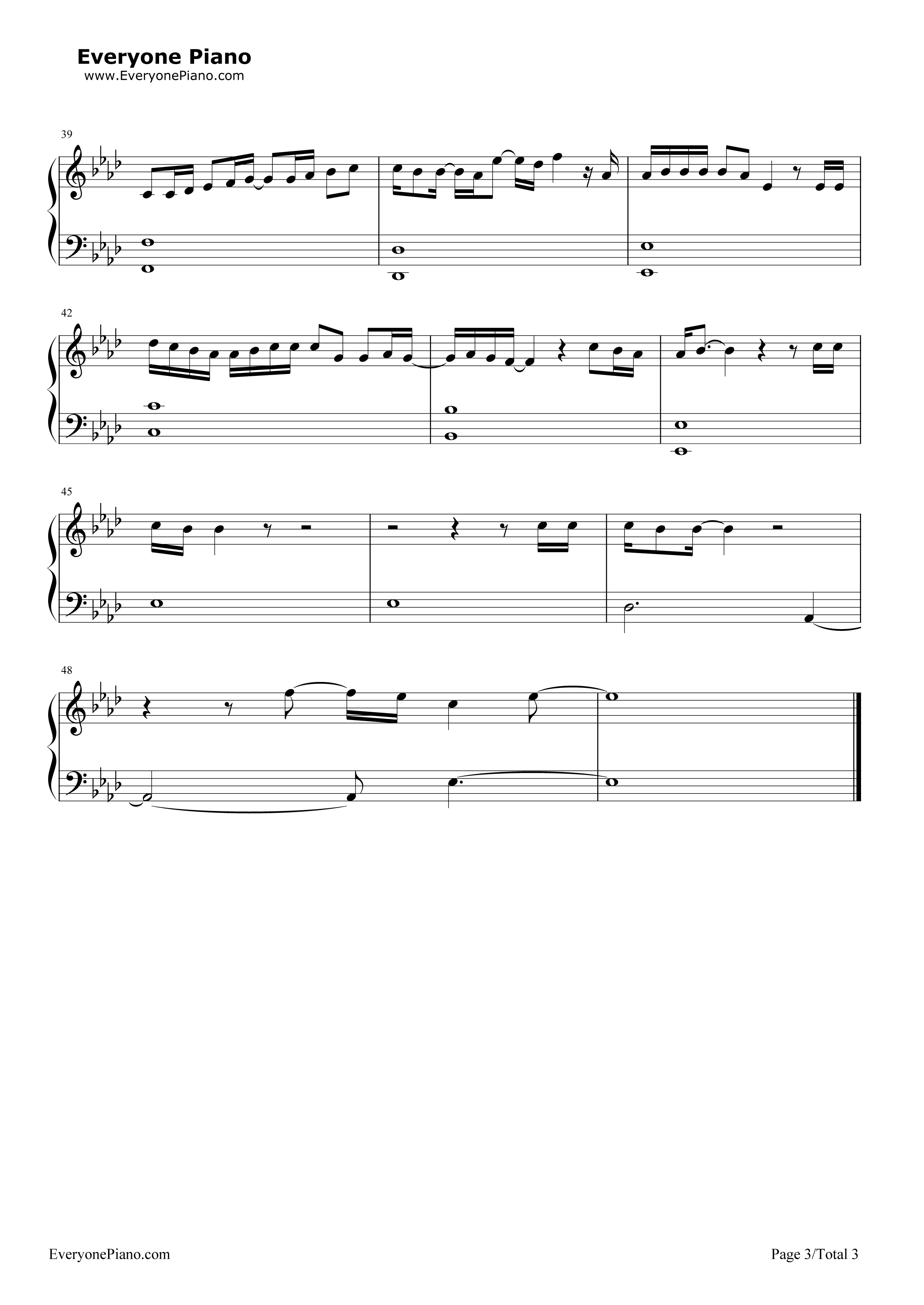 Dear_Diary钢琴谱_安室奈美恵