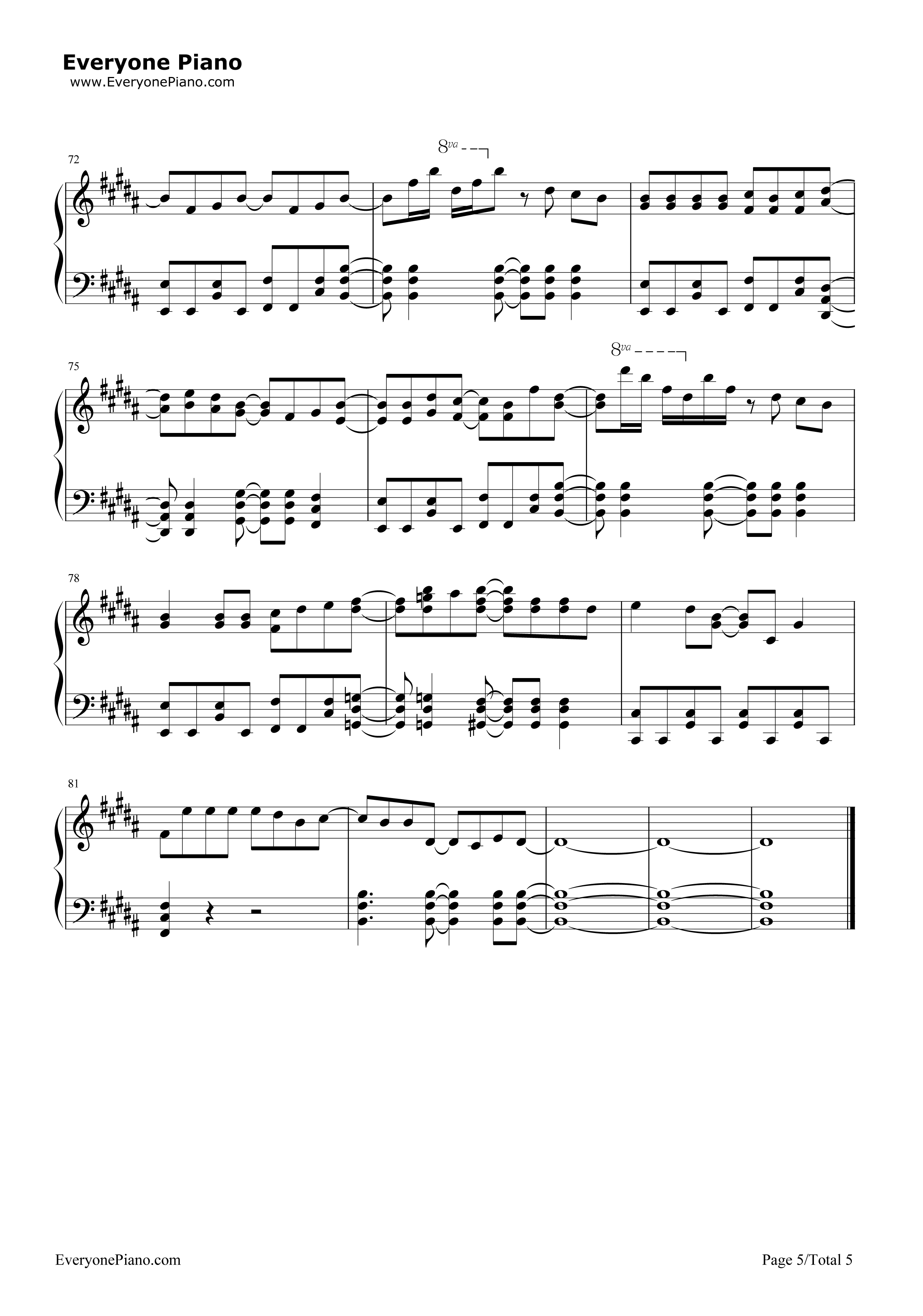 闪亮闪亮钢琴谱_梶裕贵