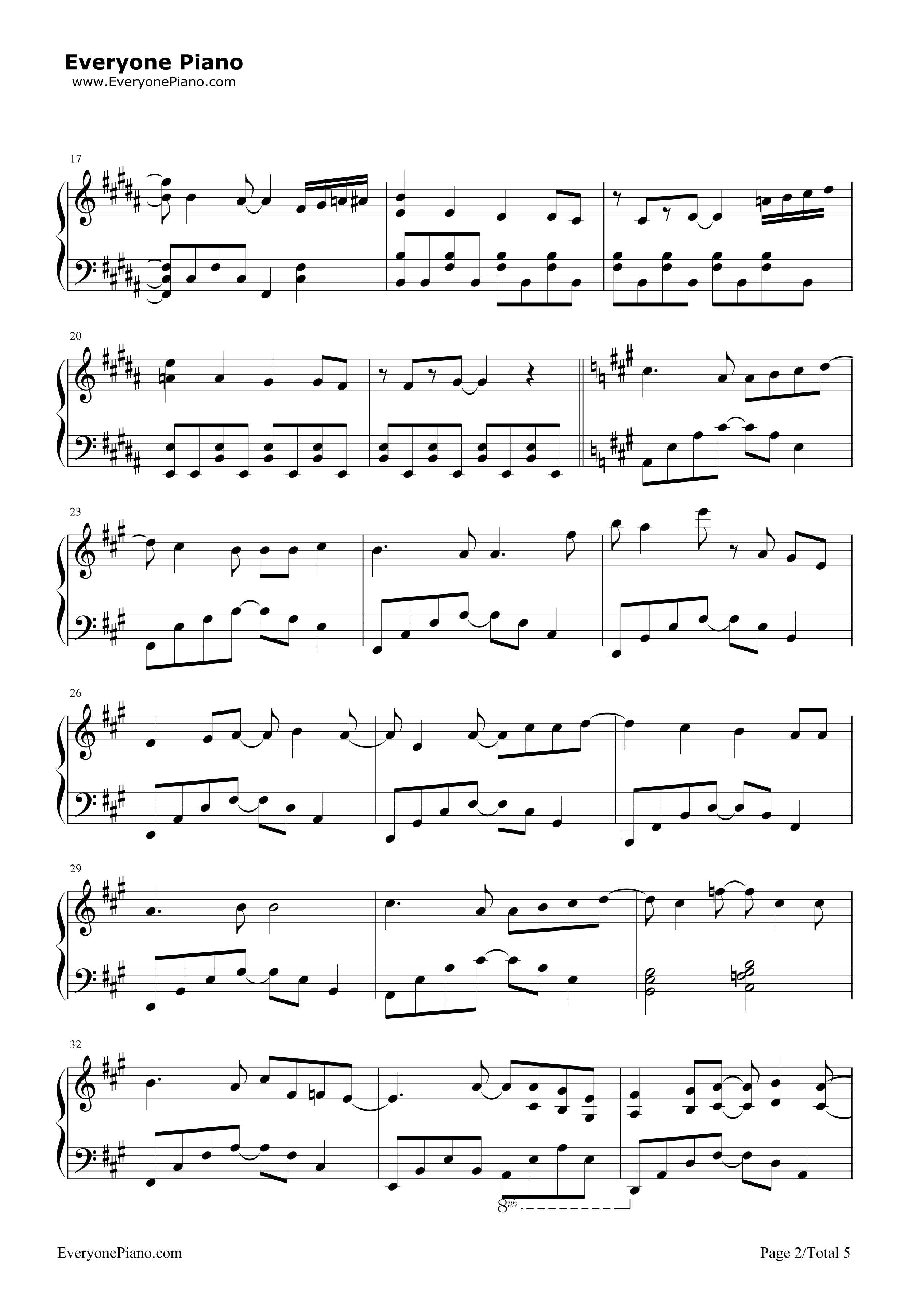 闪亮闪亮钢琴谱_梶裕贵