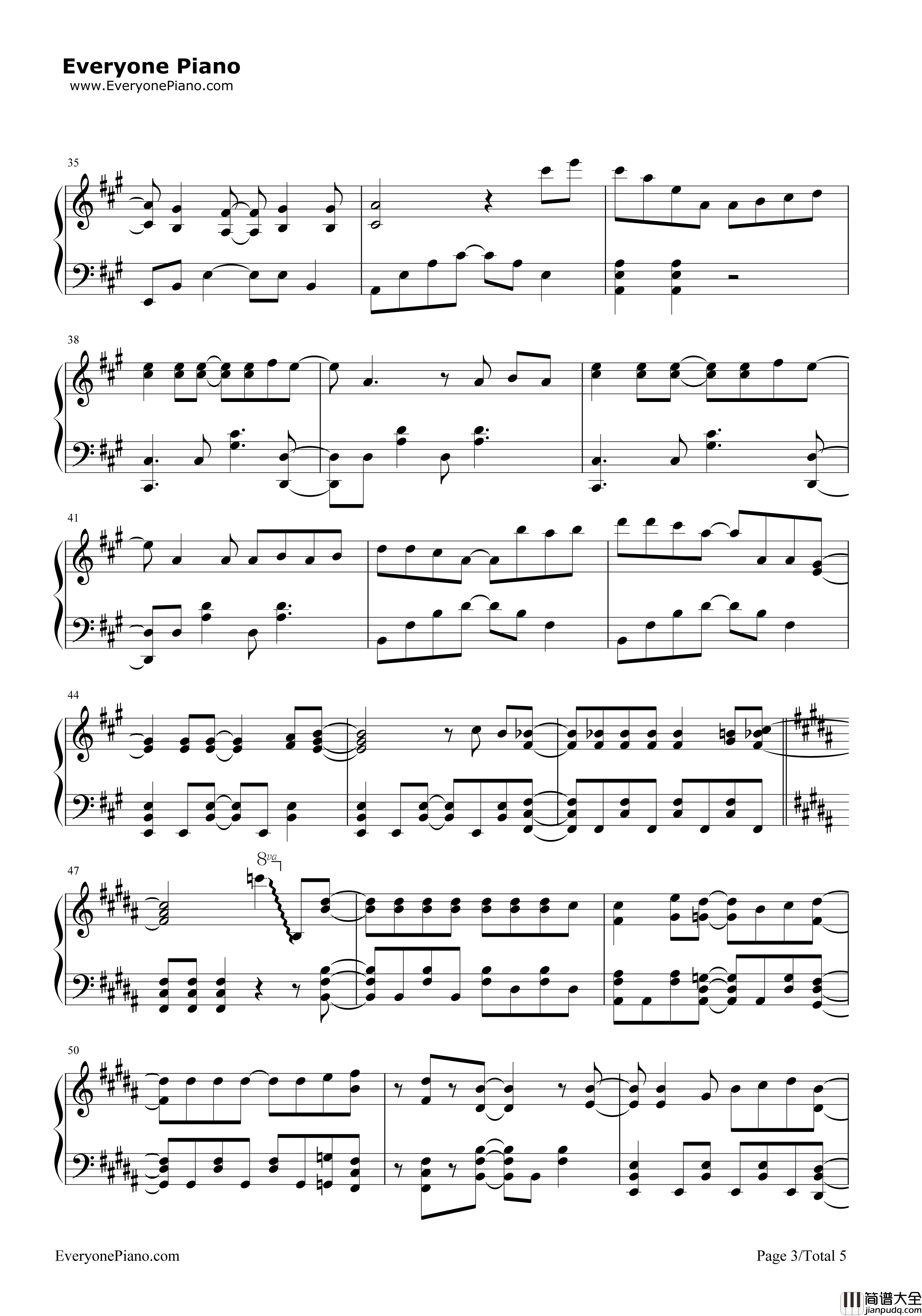 闪亮闪亮钢琴谱_梶裕贵