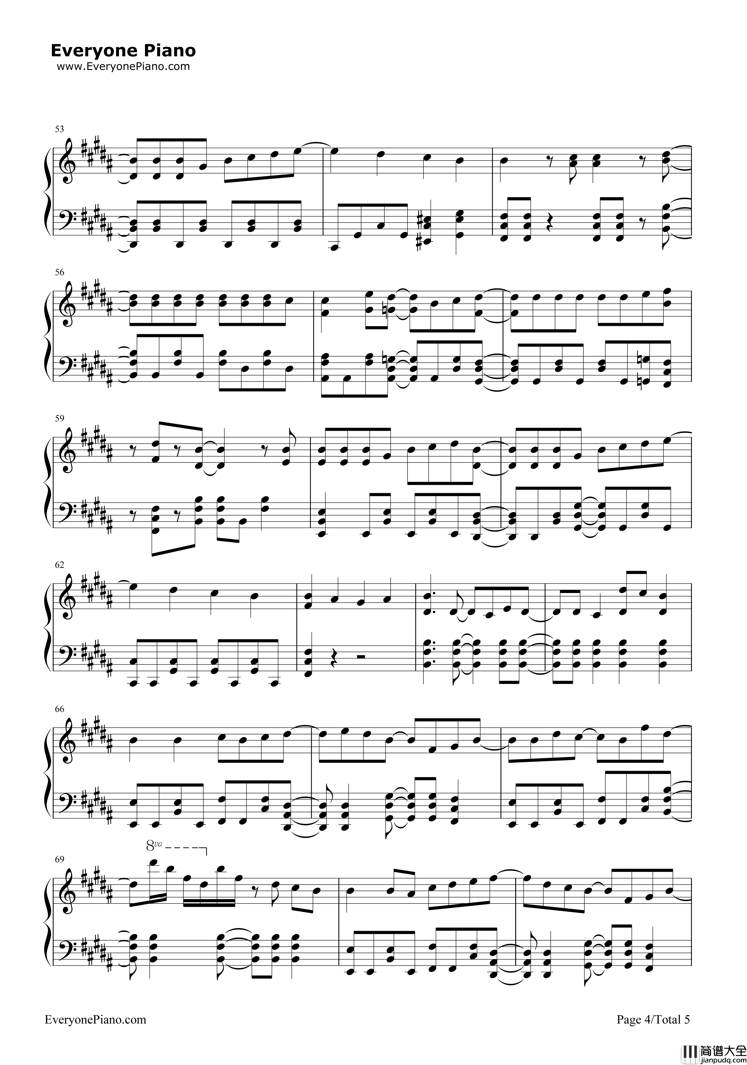 闪亮闪亮钢琴谱_梶裕贵