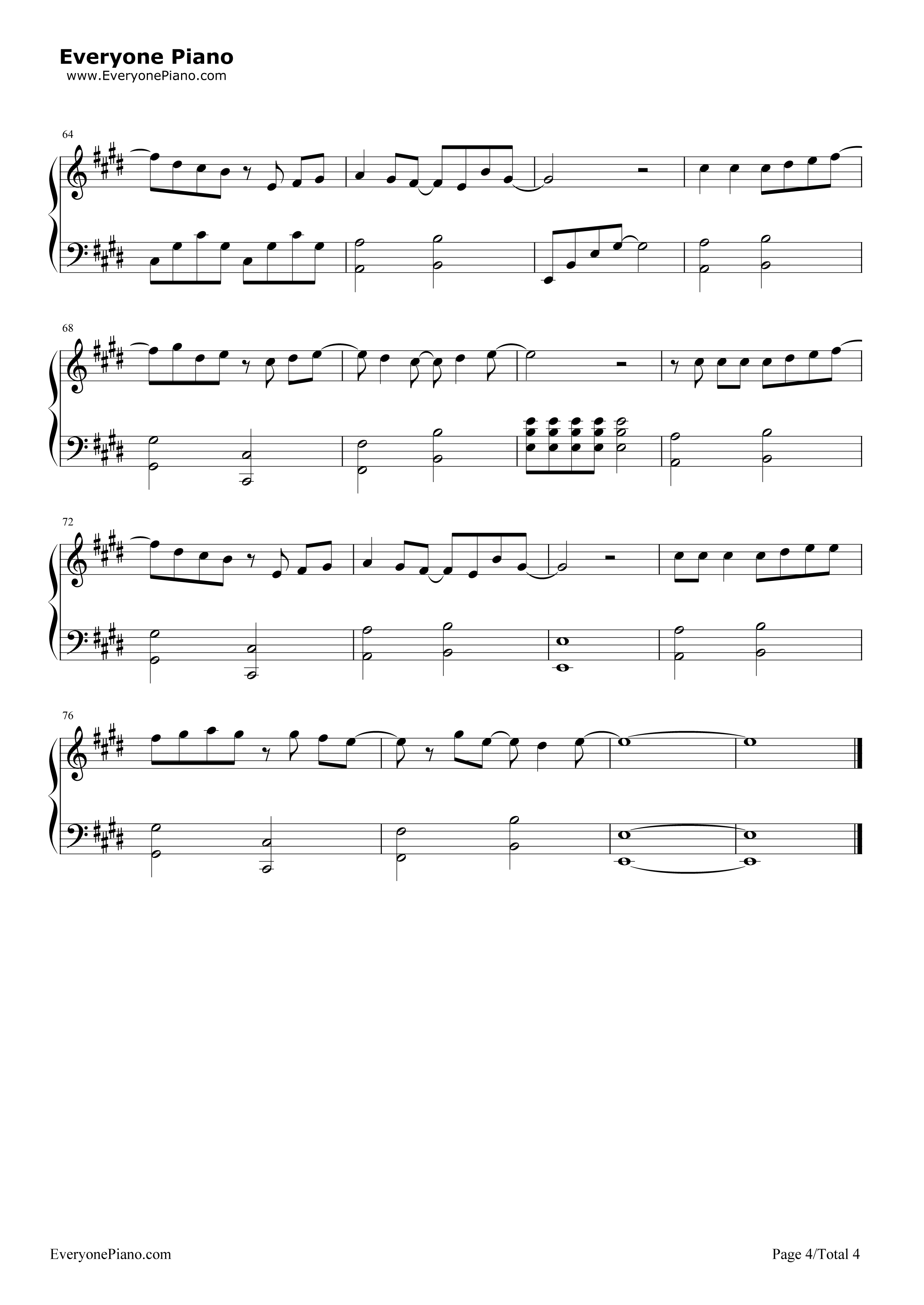 青春不残酷钢琴谱_花江夏树