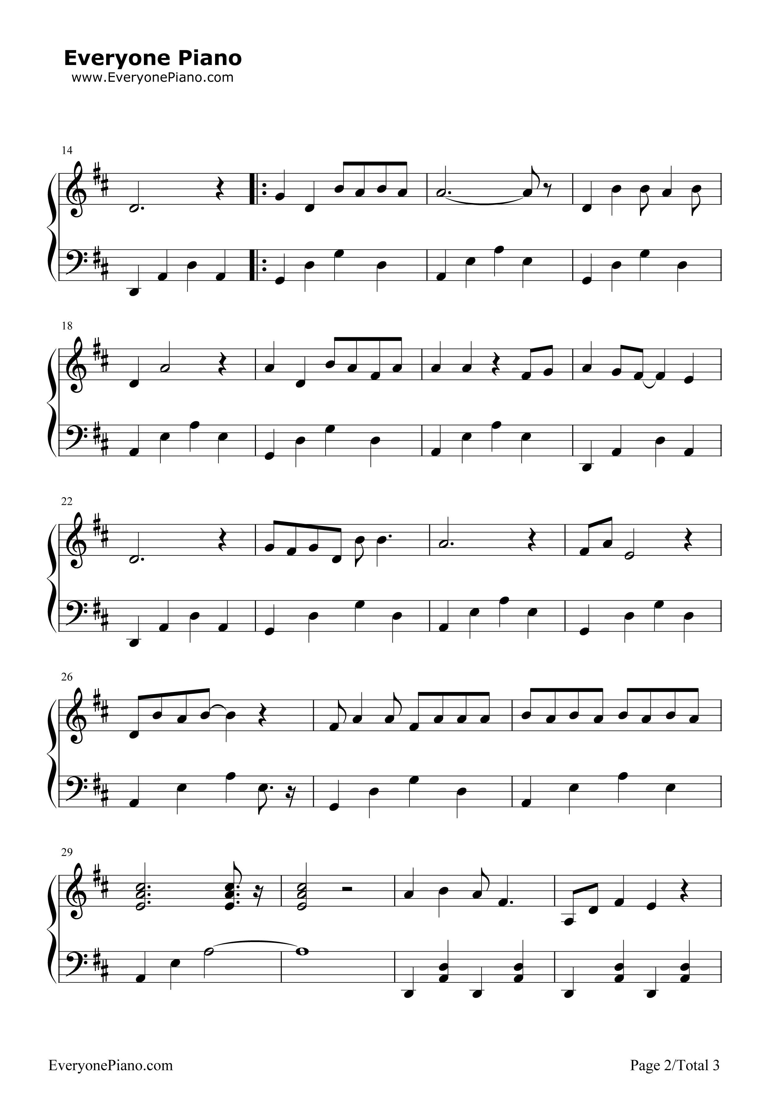 新大头儿子和小头爸爸2一日成才钢琴谱_雷佳