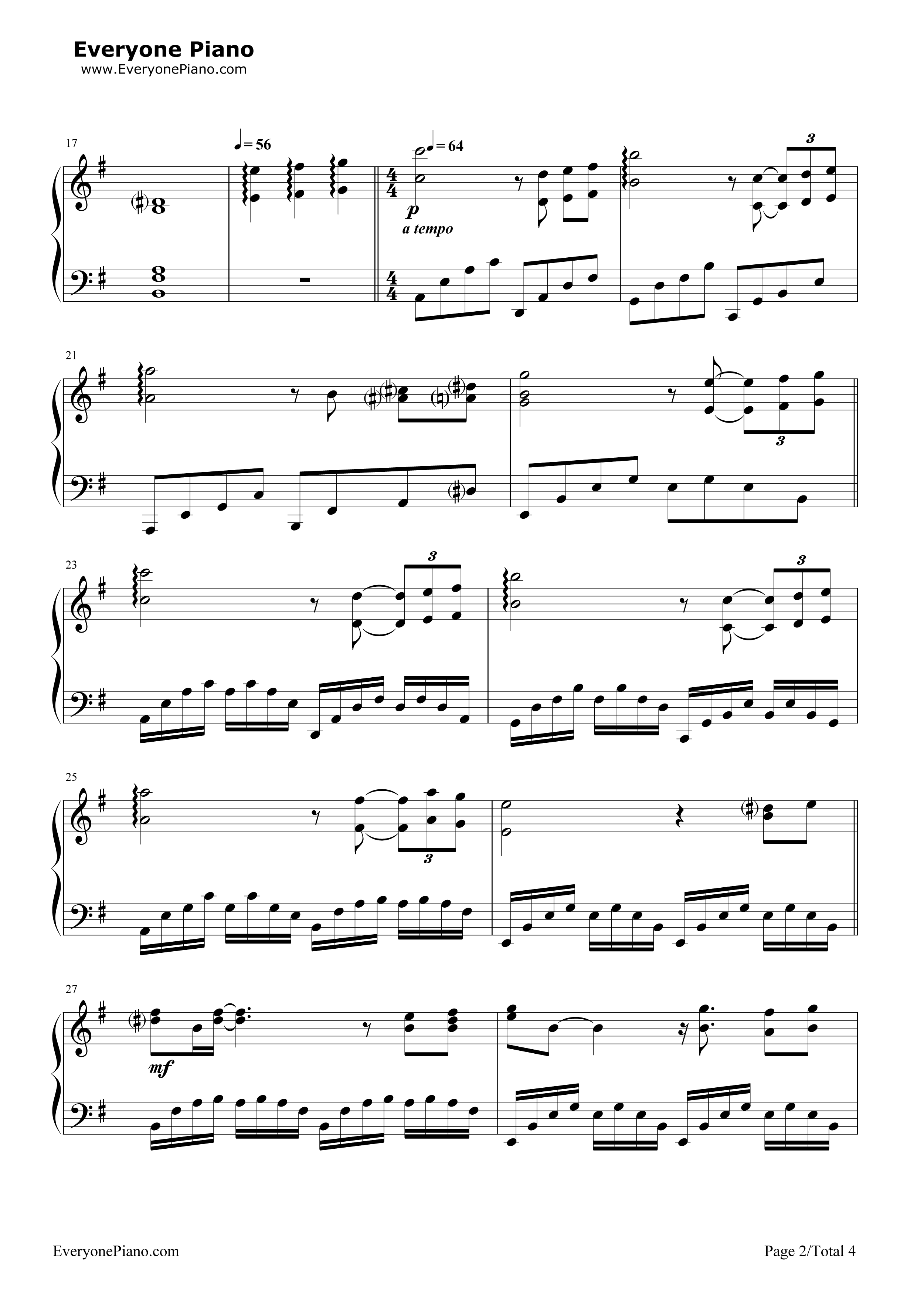 落叶_Les_Feuilles_Mortes钢琴谱_理查德克莱德曼