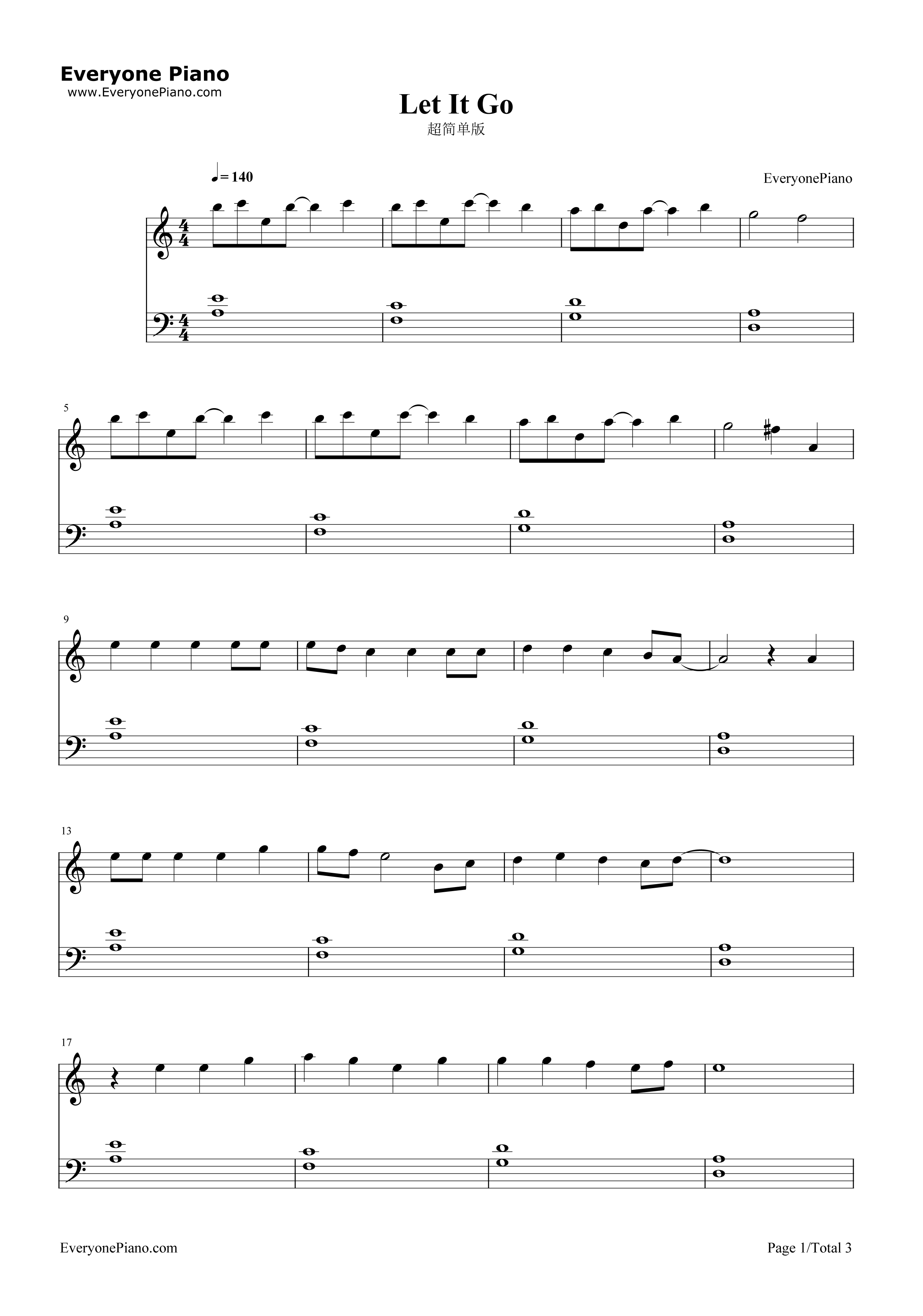 Let_It_Go超简单版钢琴谱_Demi_Lovato